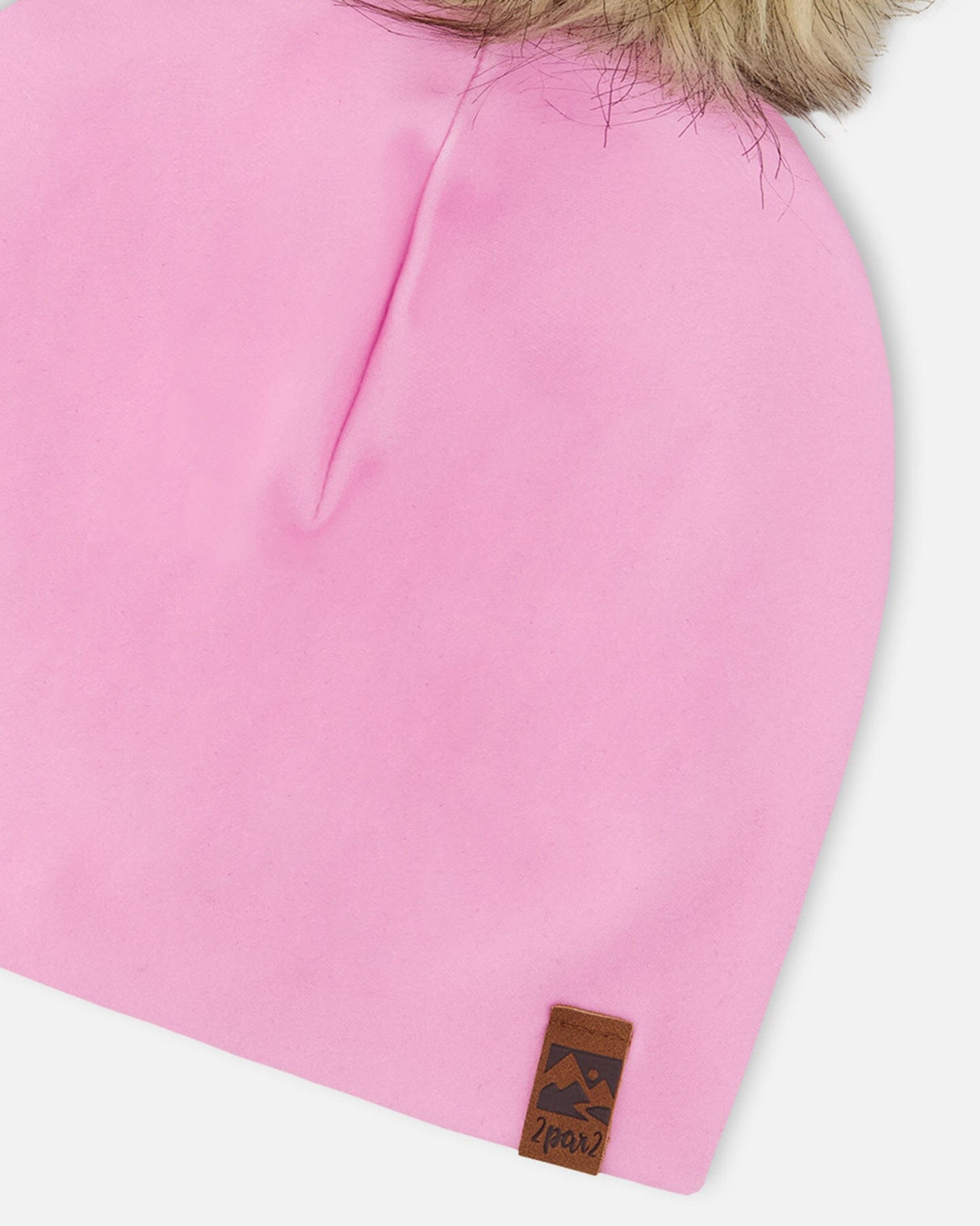 Stretch Jersey Hat Pink With Pompom-3