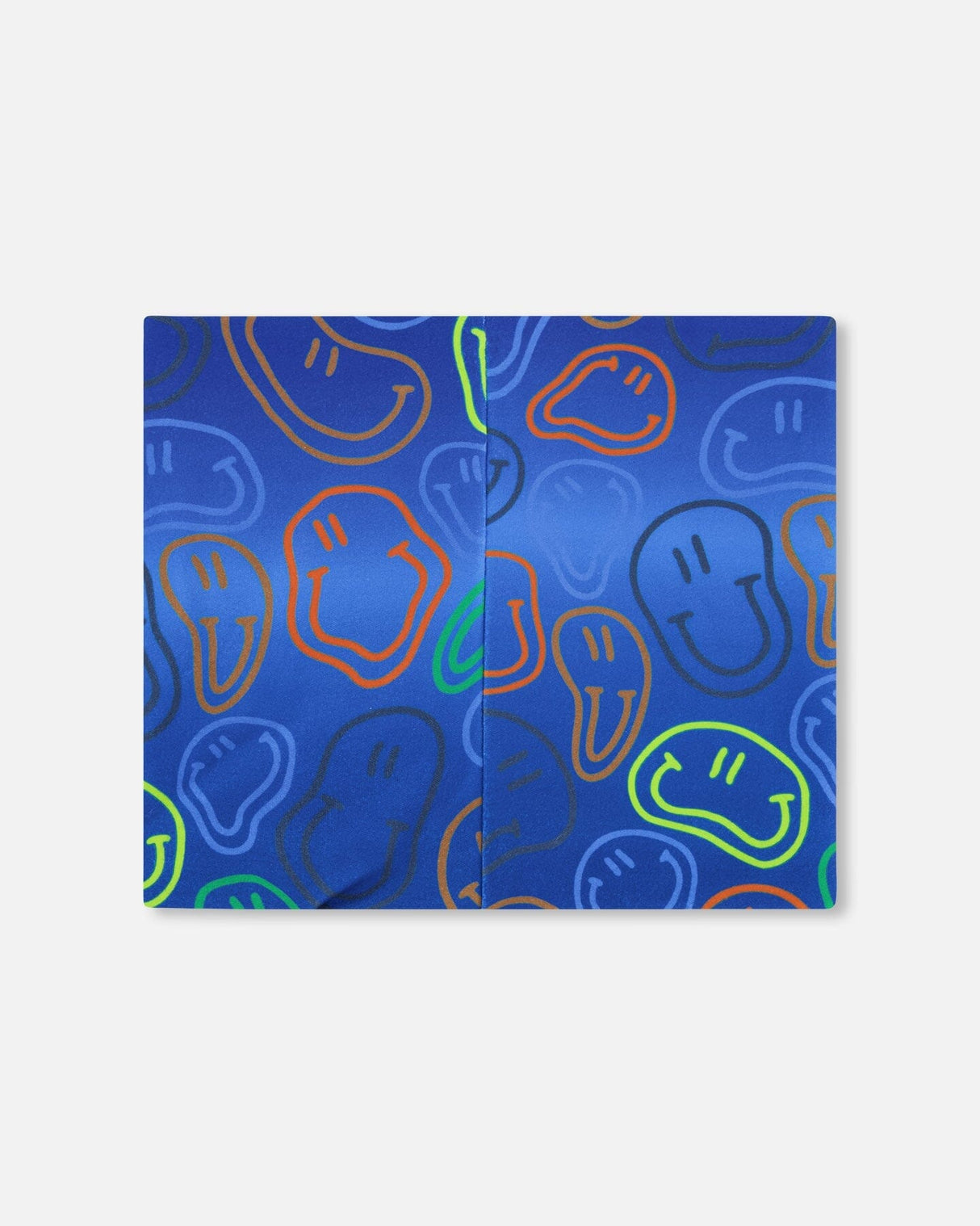 Stretch Jersey Neck Tube Blue Printed Smileys-2