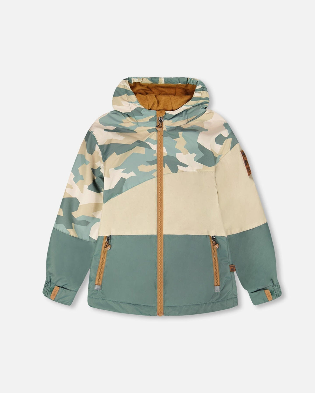 Mid-Season Jacket Green Camouflage Print-0