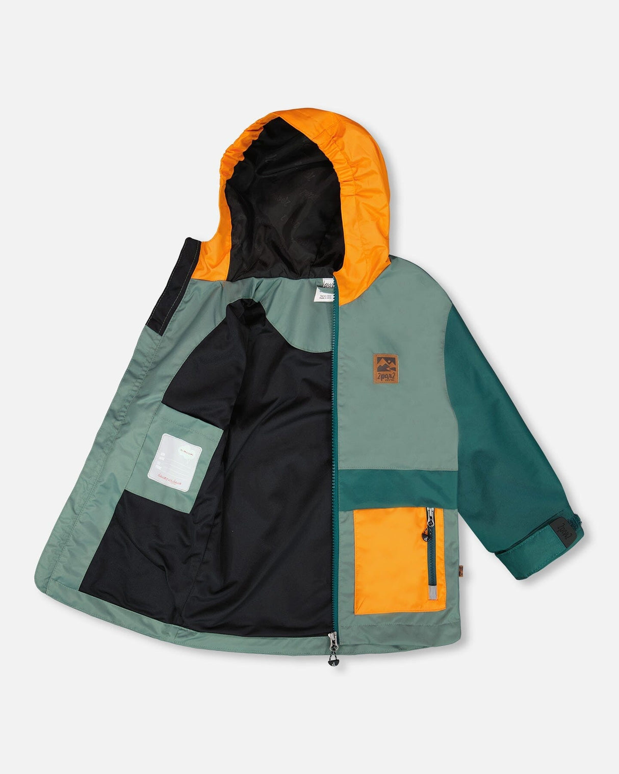 Mid-Season Jacket Dark Green And Orange-2