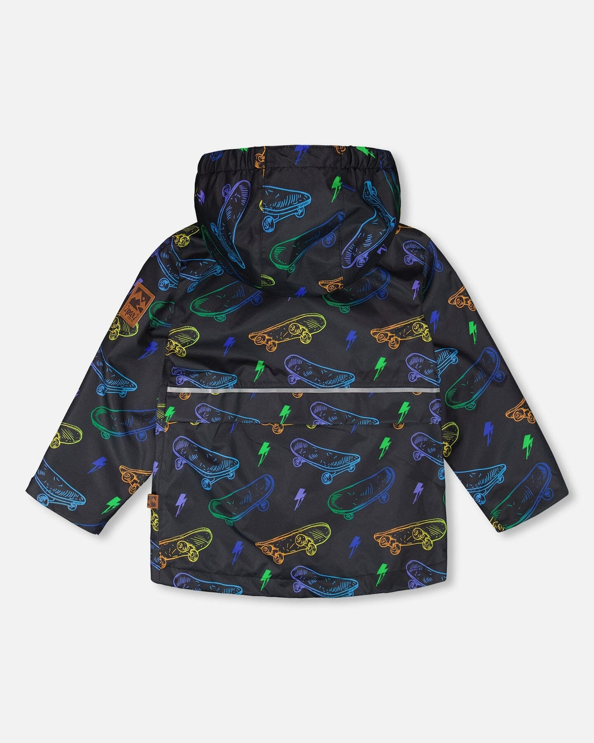 Mid-Season Jacket Black Printed Skateboards-2
