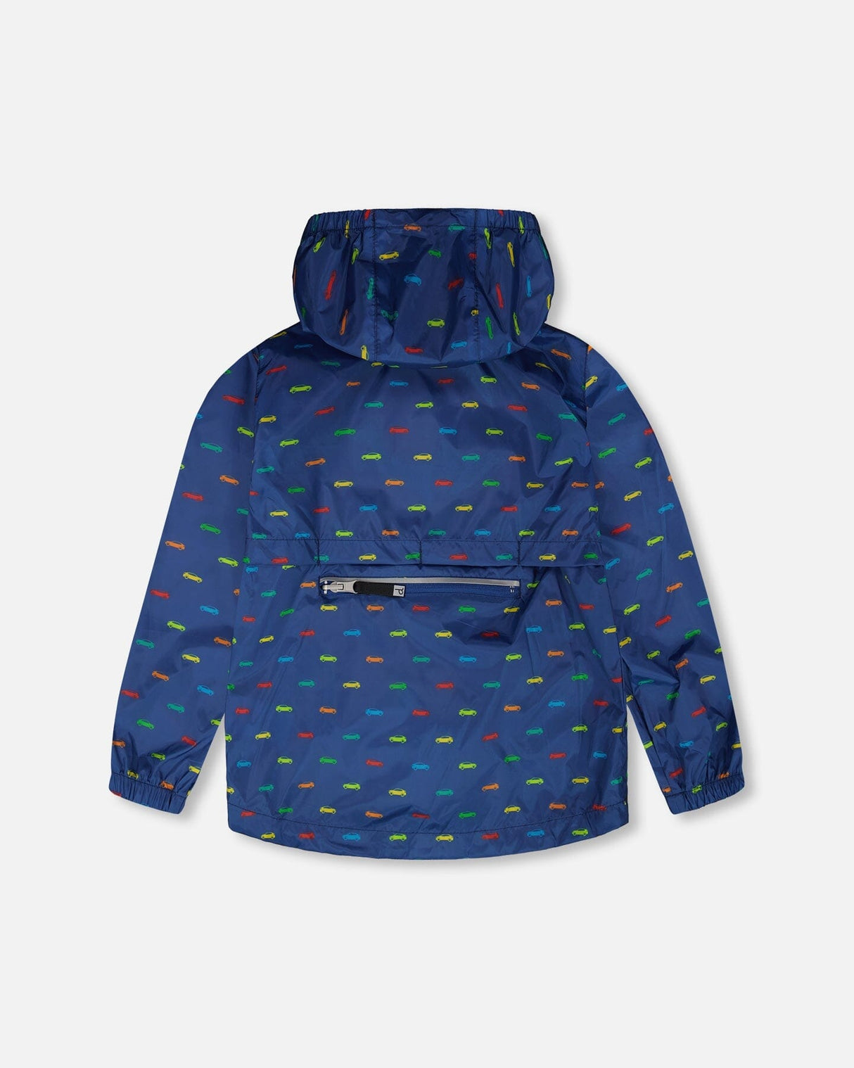 Packable Windbreaker In Polyester Blue Car Print-2
