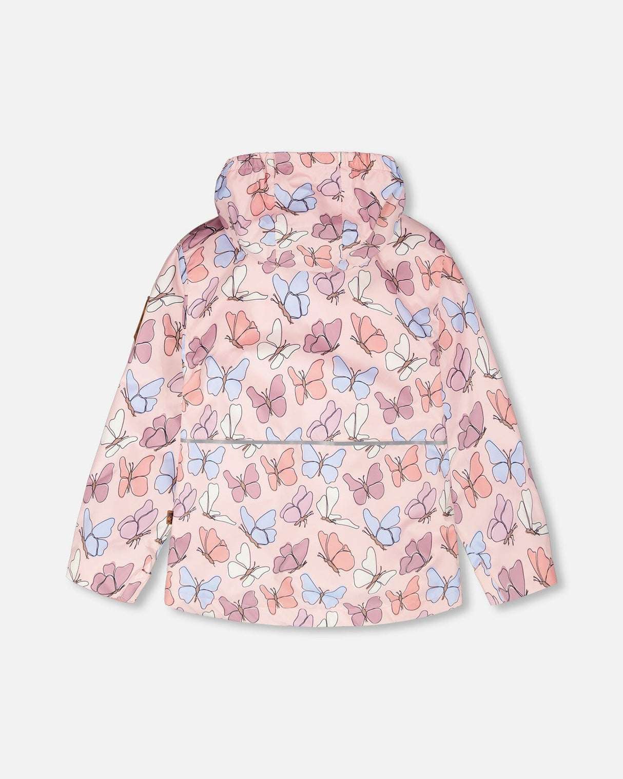 3-In-1 Two-Piece Mid-Season Outerwear Set Pink With Printed Butterflies-2