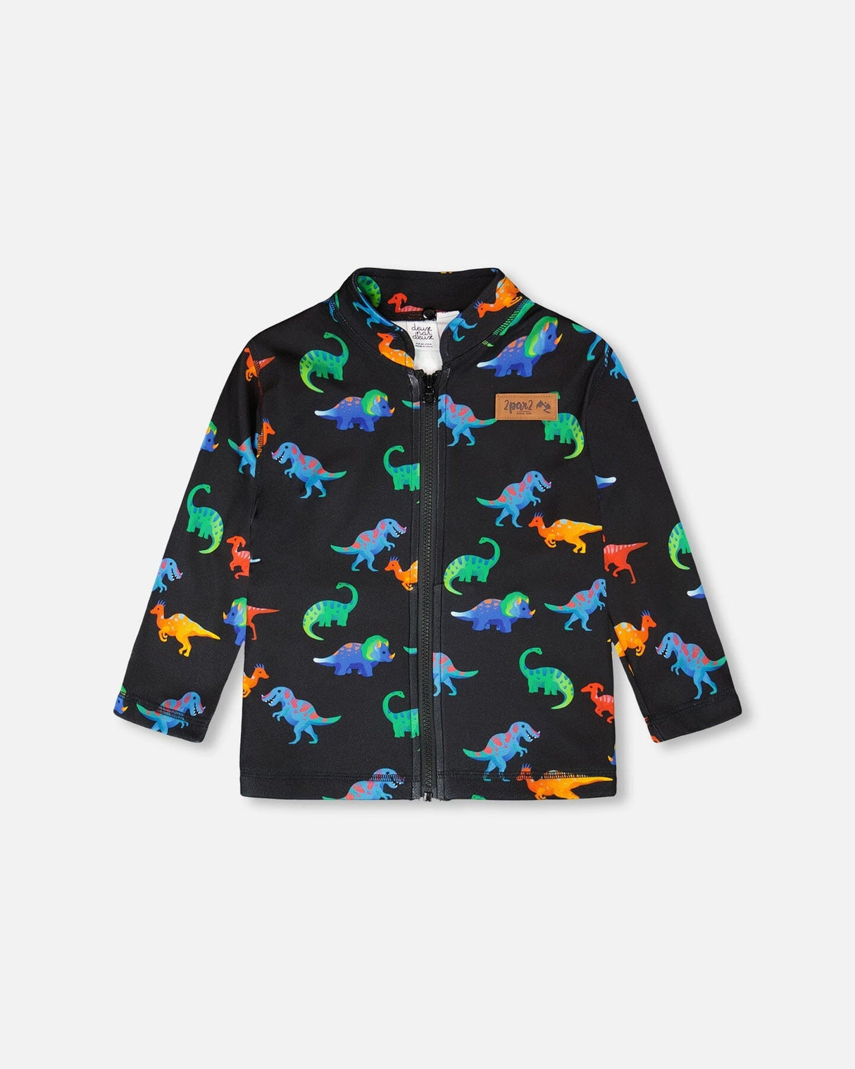 3-In-1 Two-Piece Mid-Season Outerwear Set Black Dinosaur Print-4