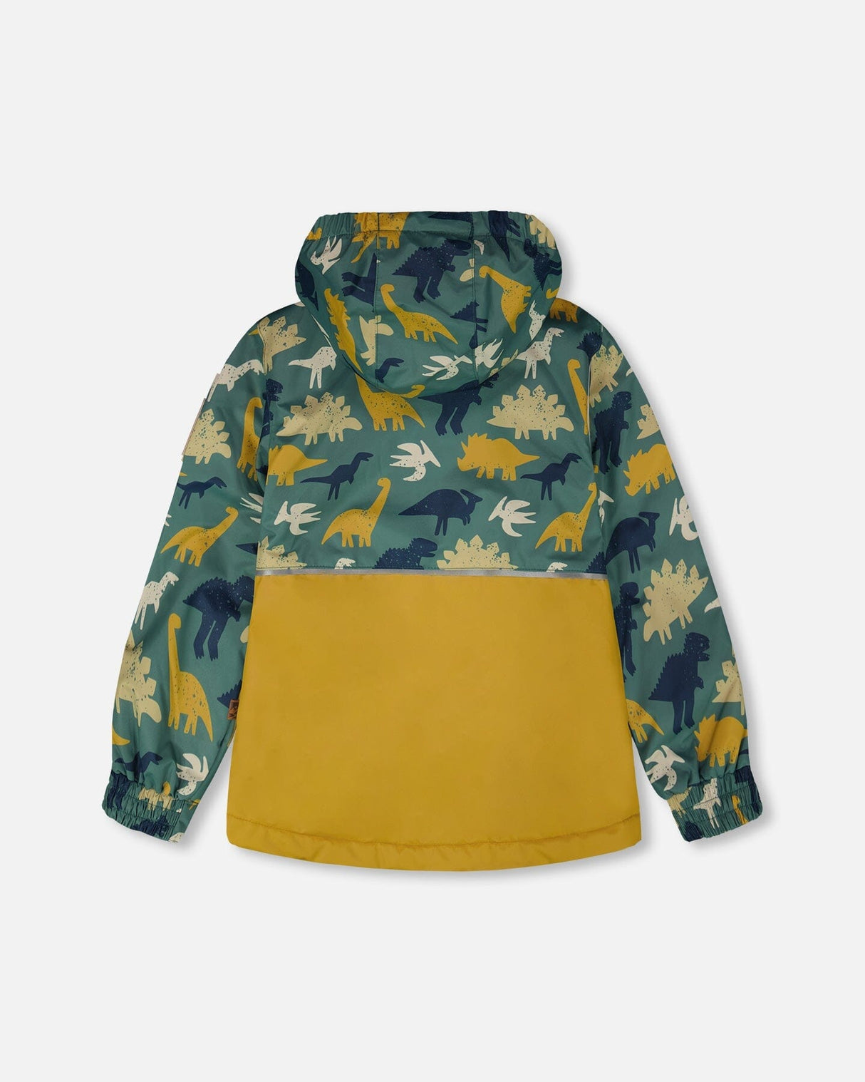 Two-Piece Mid-Season Outerwear Set Green Dinosaur Print-3