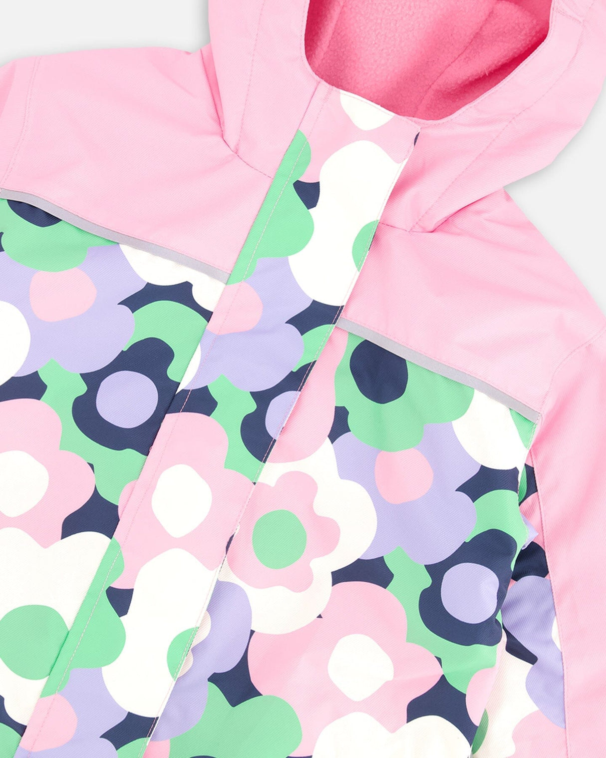 Kids Mid-Season One-Piece Outerwear Black Printed Flowers-4