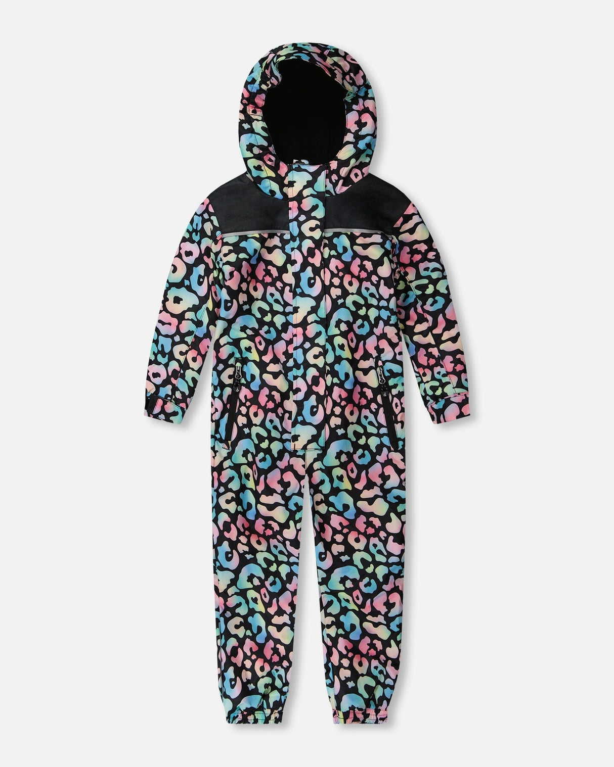 Kids Mid-Season One-Piece Outerwear Black Animal Print-0