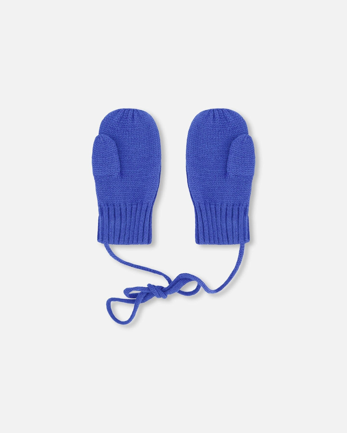 Baby Knit Mittens With Cord Royal Blue-2
