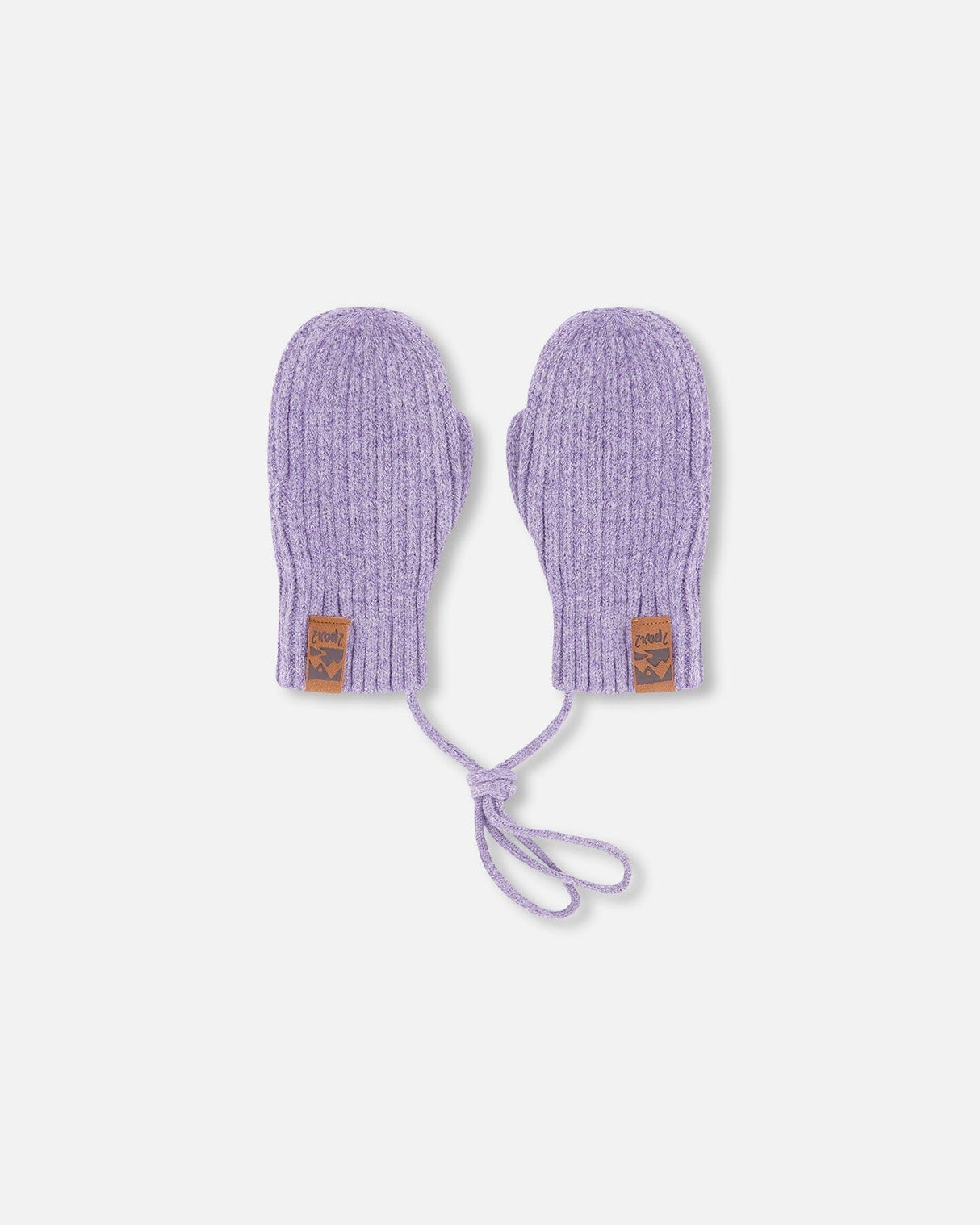 Baby Knit Mittens With Cord Lavender-0