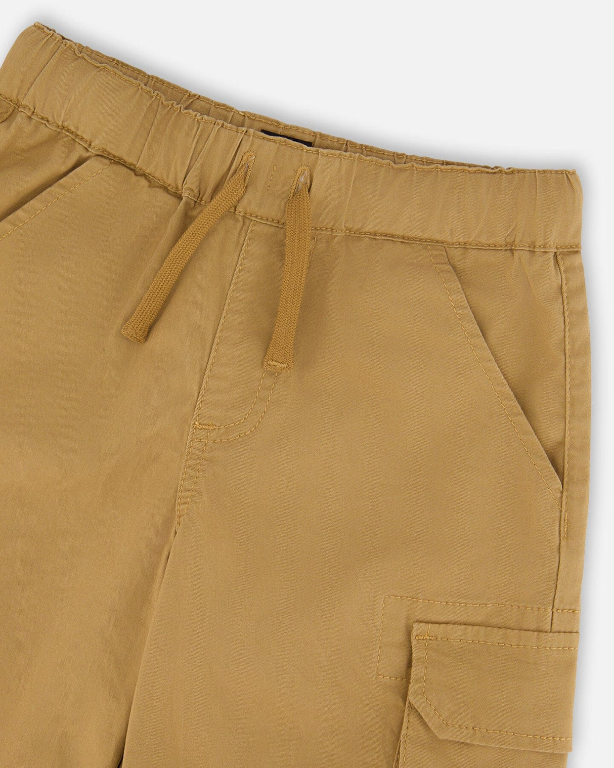 Stretch Twill Bermuda With Cargo Pockets Beige-4