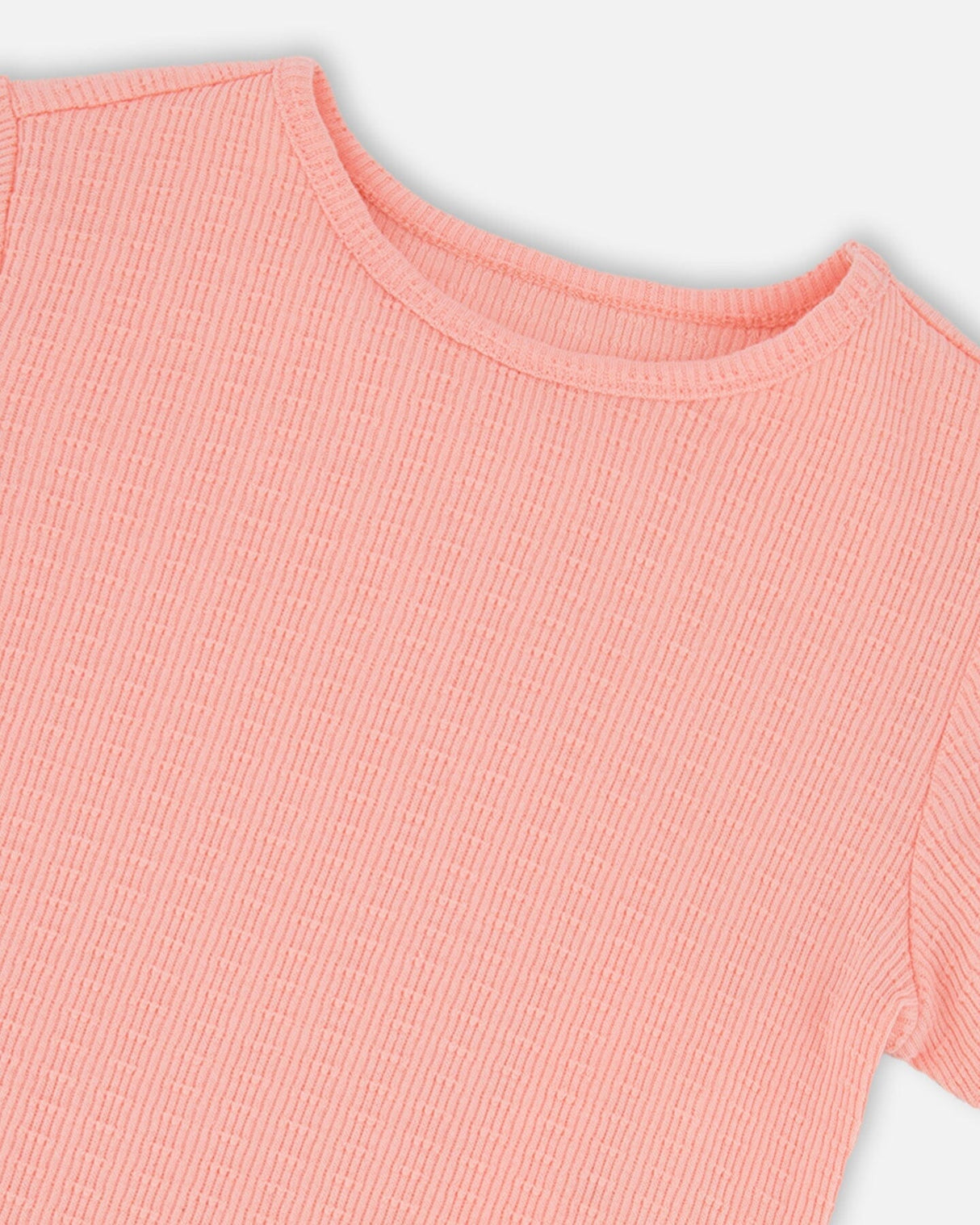 Crinkle Jersey T-Shirt Off Peach Pink-3