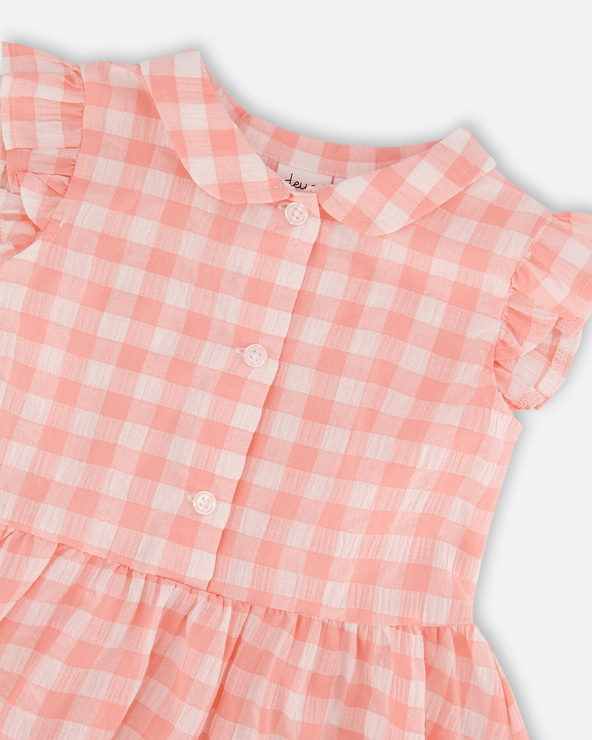 Sleeveless Button Down Dress Pink Gingham-3