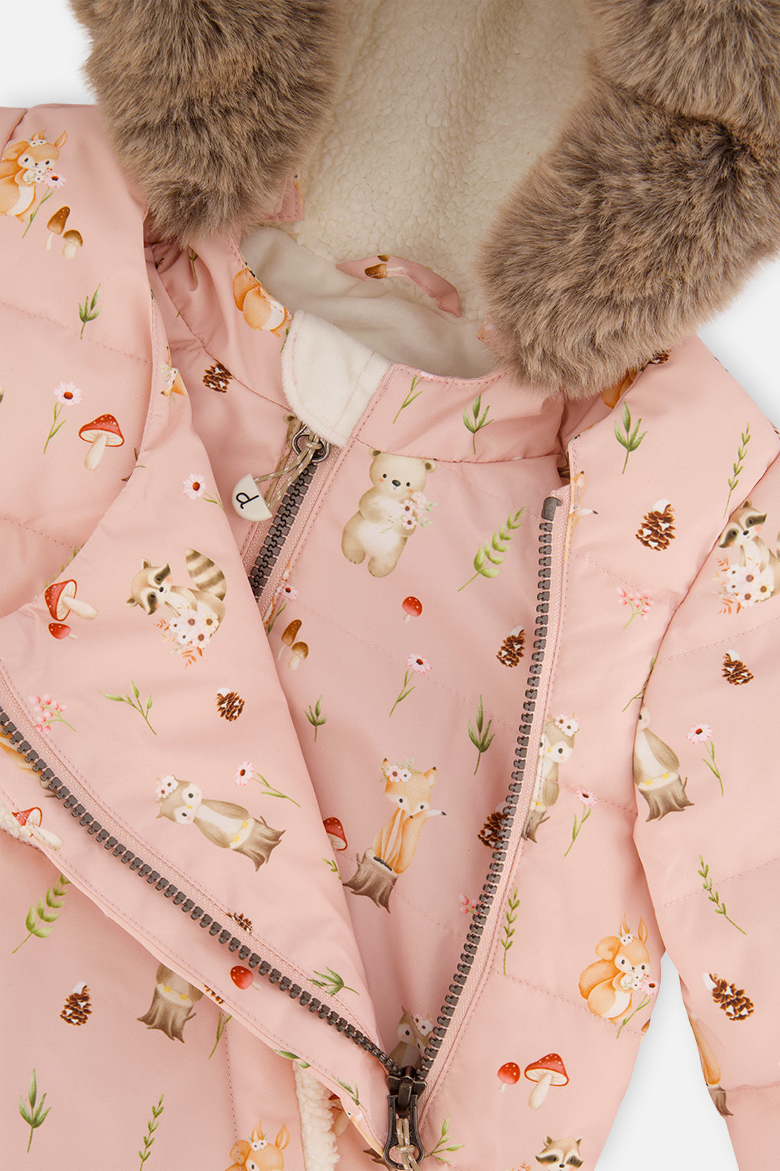 Deux par Deux Baby Two Piece Snowsuit Pink Animal Print