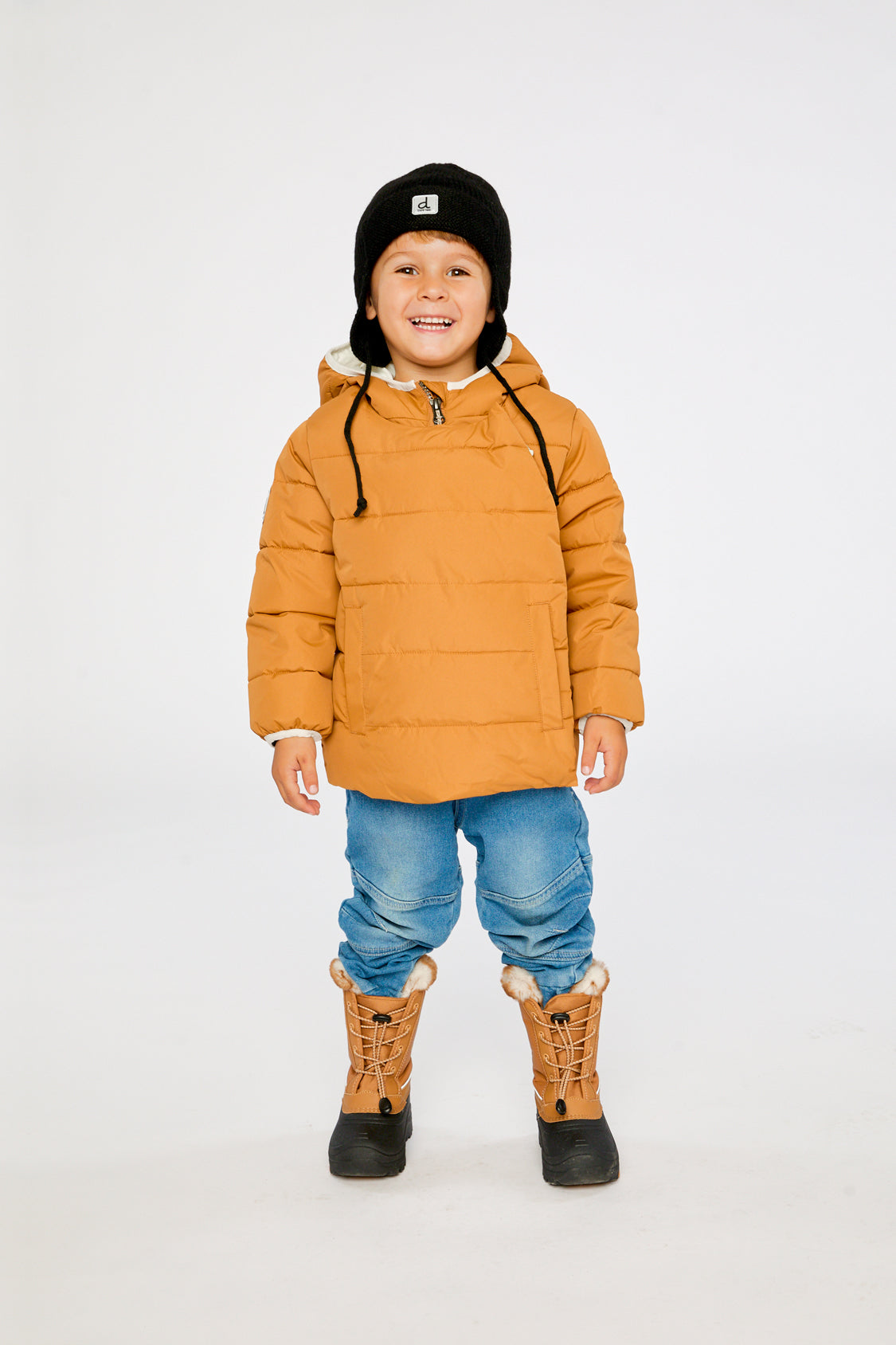 Winter Jacket Adapted For Car Seats Brown Sugar-1
