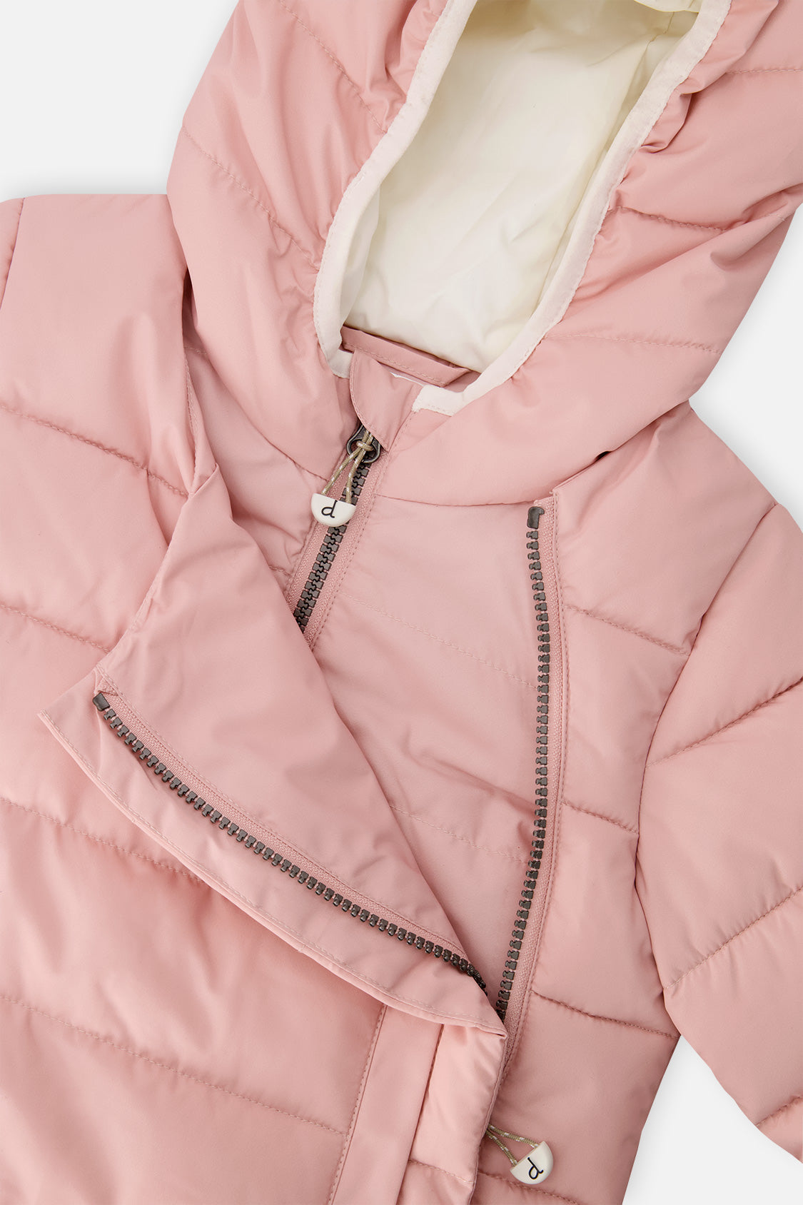 Deux par Deux Winter Jacket Adapted For Car Seats Pale Dusty Pink
