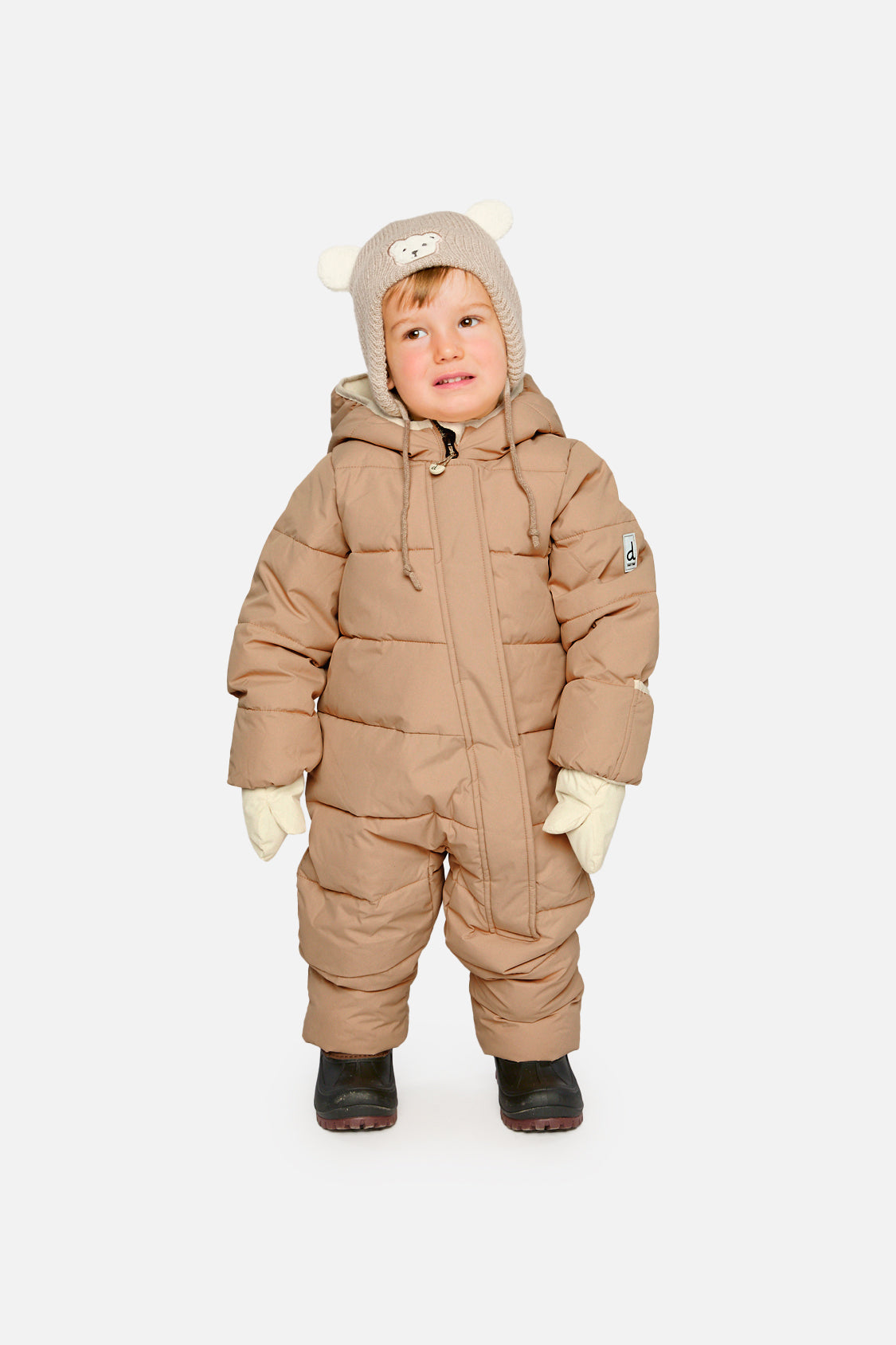 Baby Cloud One Piece Snowsuit Adapted For Car Seats Beige-1