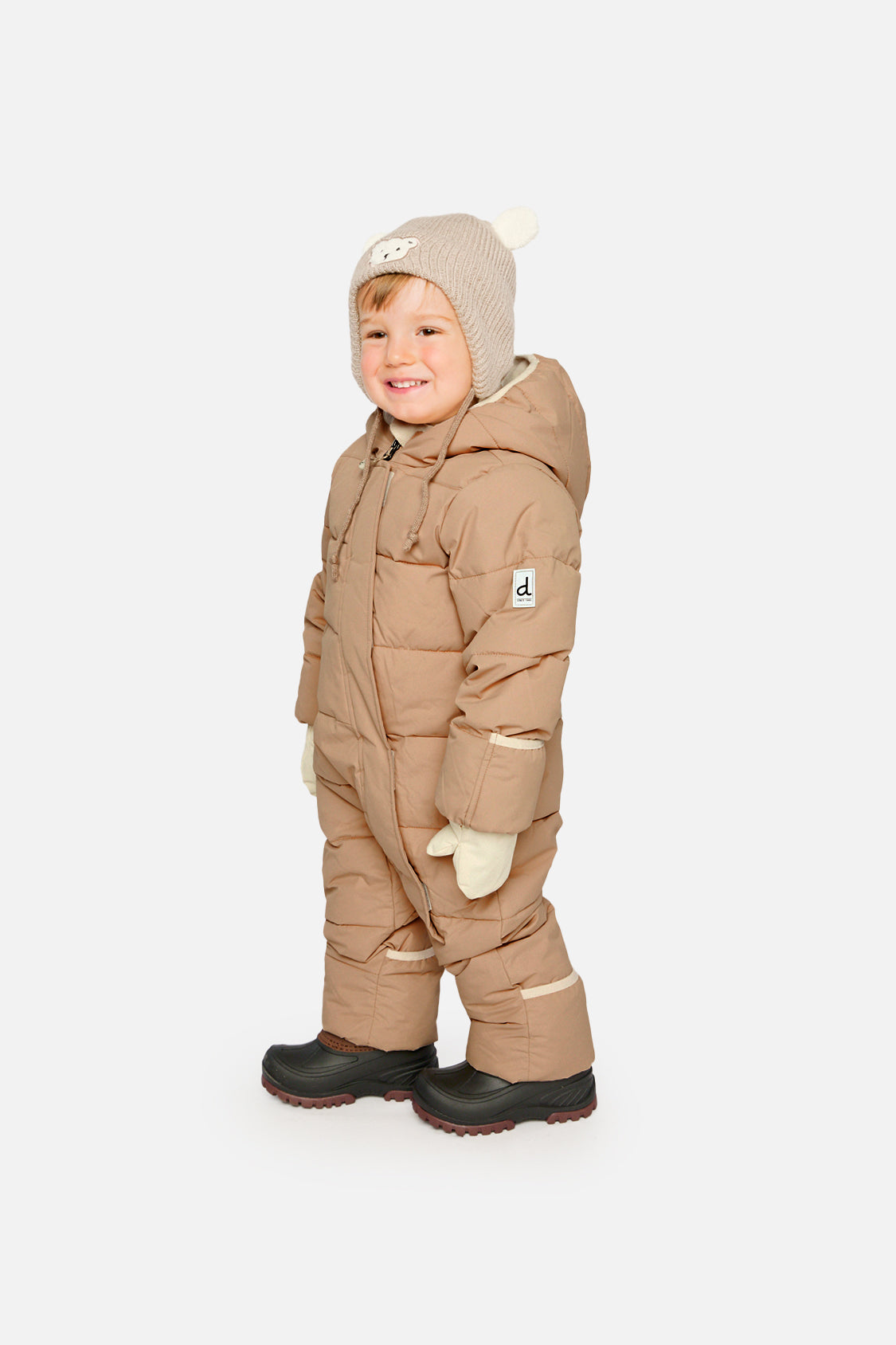 Baby Cloud One Piece Snowsuit Adapted For Car Seats Beige-2