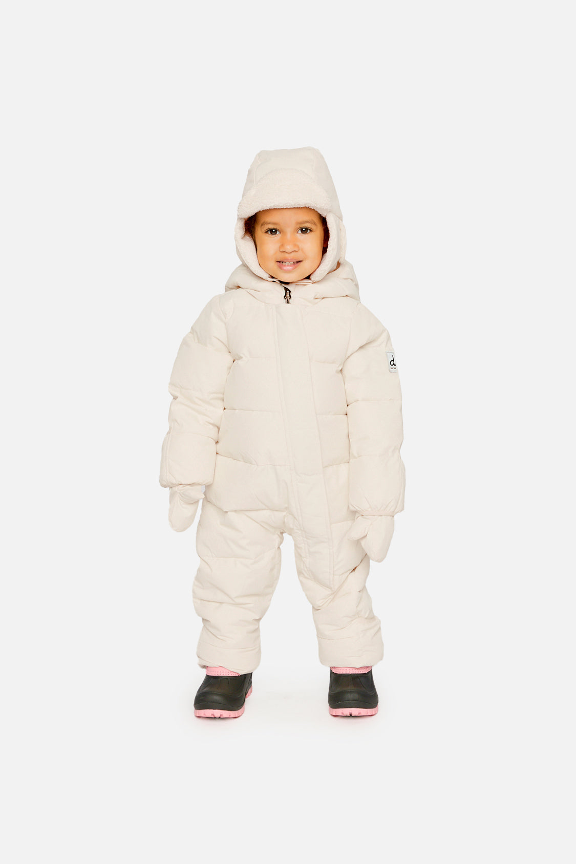 Baby Cloud One Piece Snowsuit Adapted For Car Seats Off White-1