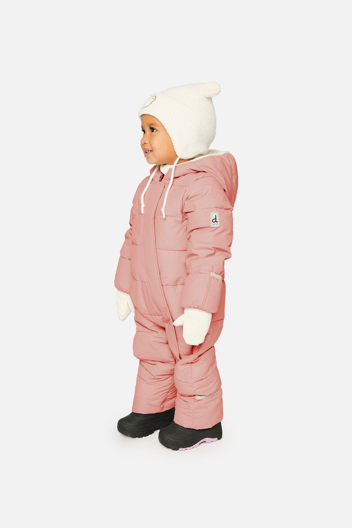Baby Cloud One Piece Snowsuit Adapted For Car Seats Pale Dusty Pink-1