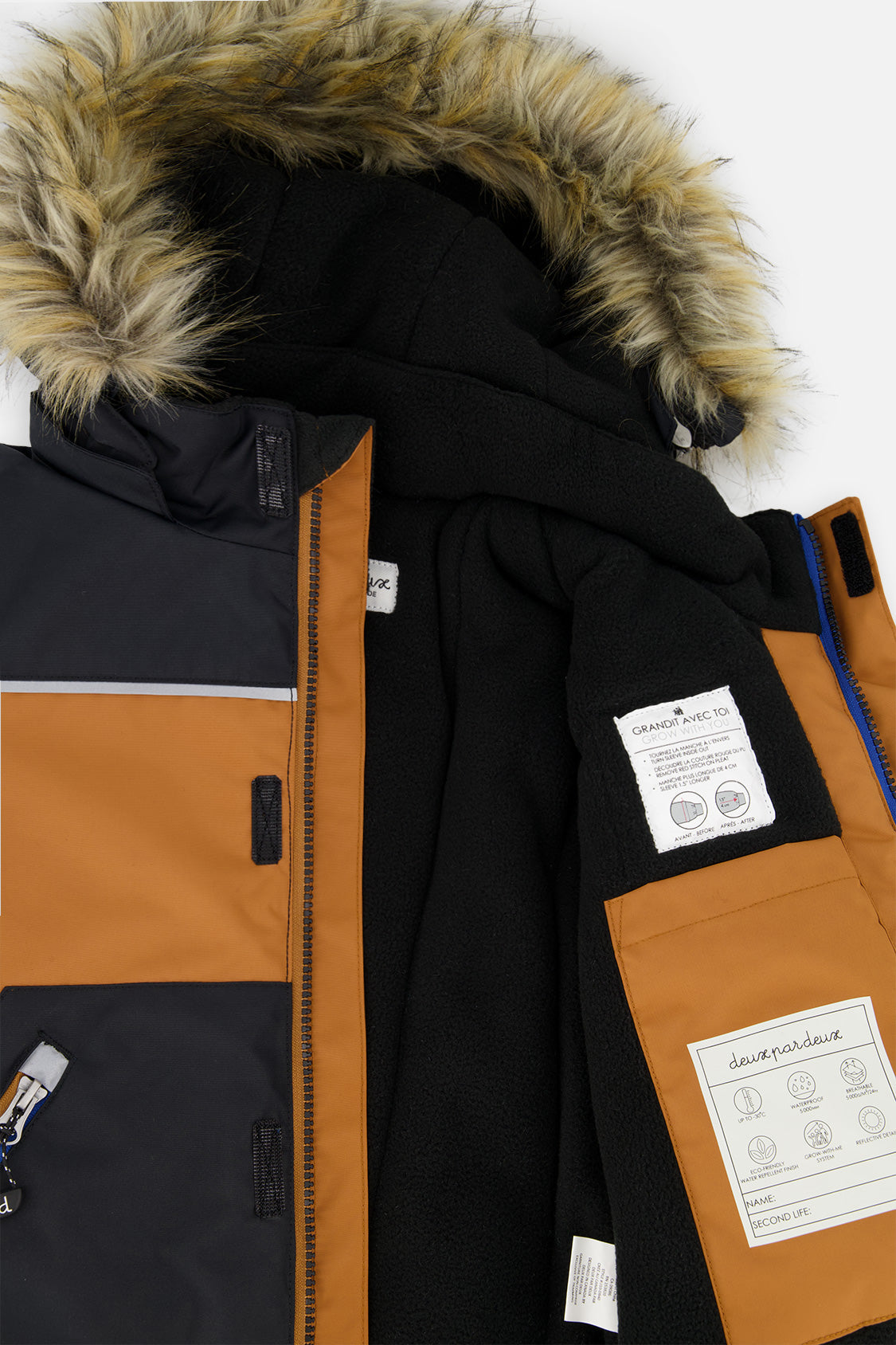 Deux par Deux Two Piece Discover Snowsuit Black Brown And Blue