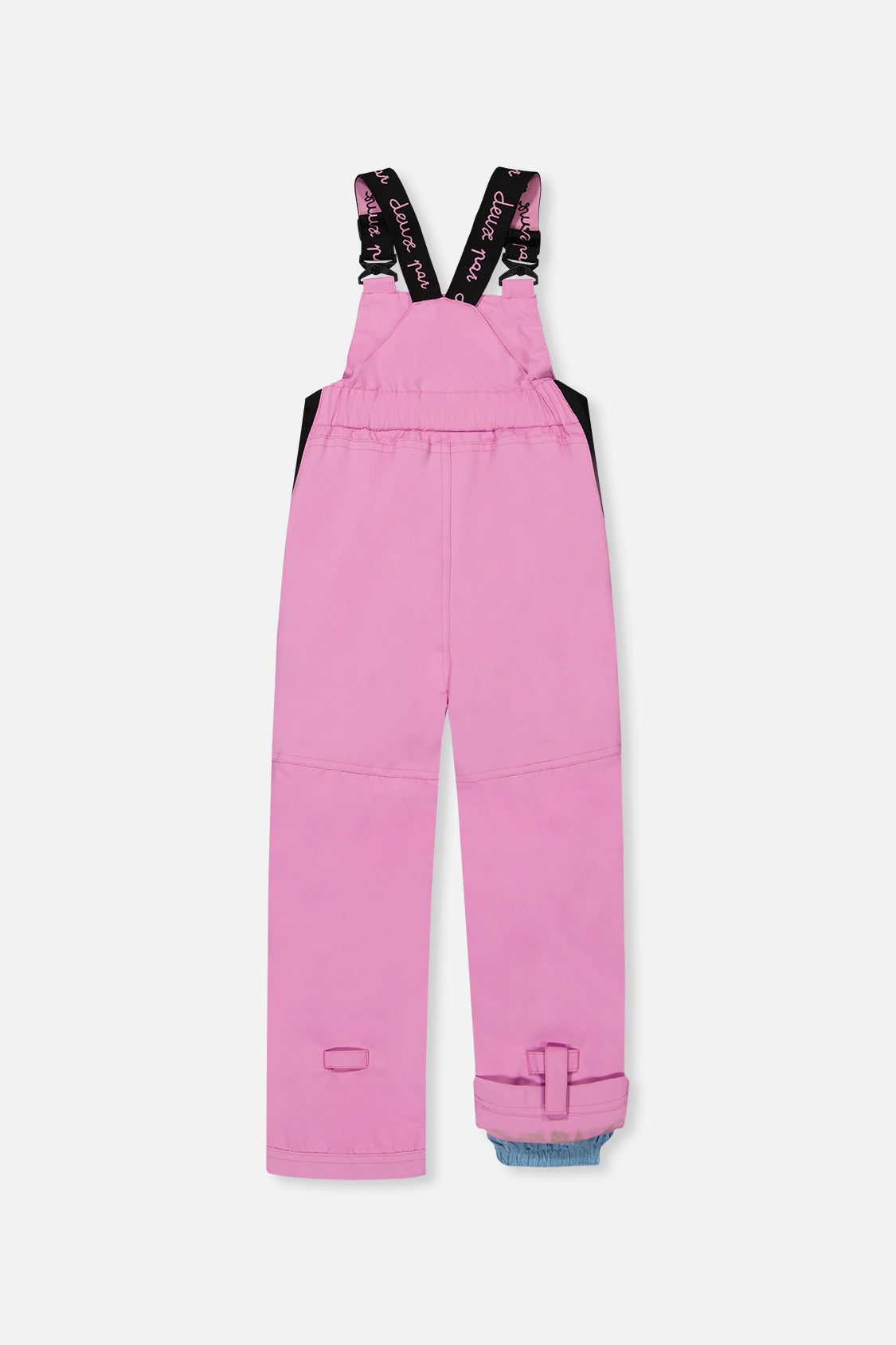 Deux par Deux girls DISCOVER snowsuit, pinkish violet colour-block – pinkish violet snow bib pants, back view