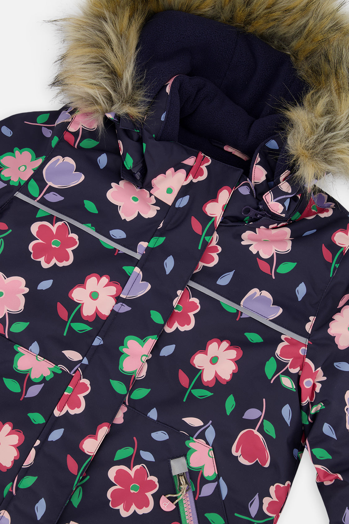Deux par Deux DISCOVER blue floral snowsuit, alternate view 7