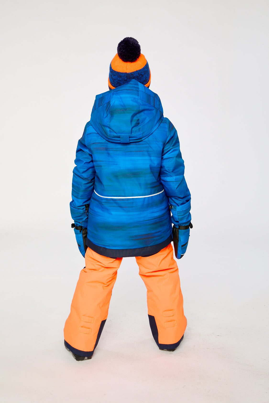 Deux par Deux Two Piece Play Snowsuit Navy Blue And Orange With Orange Pants