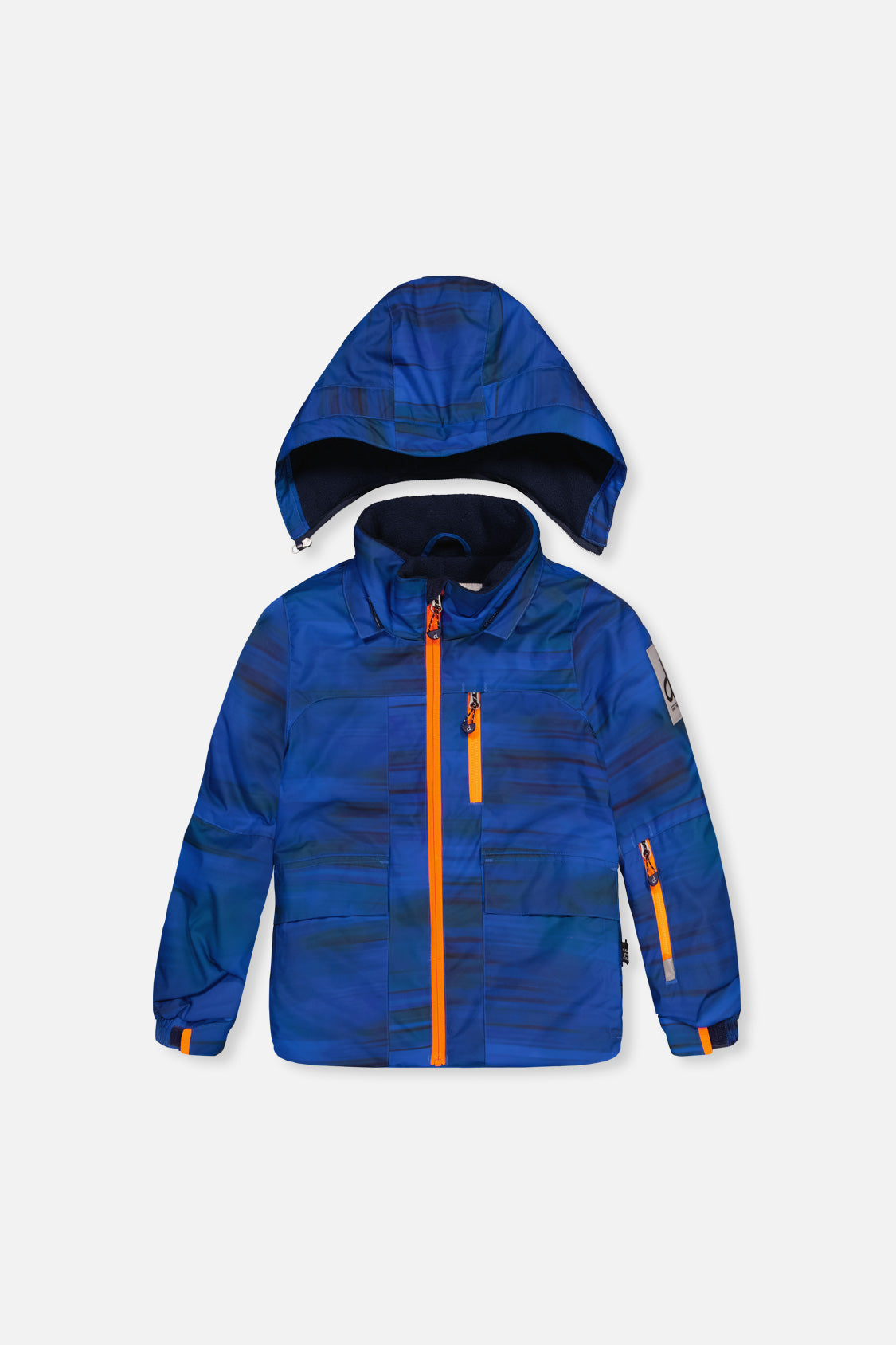 Deux par Deux Two Piece Play Snowsuit Navy Blue And Orange With Orange Pants