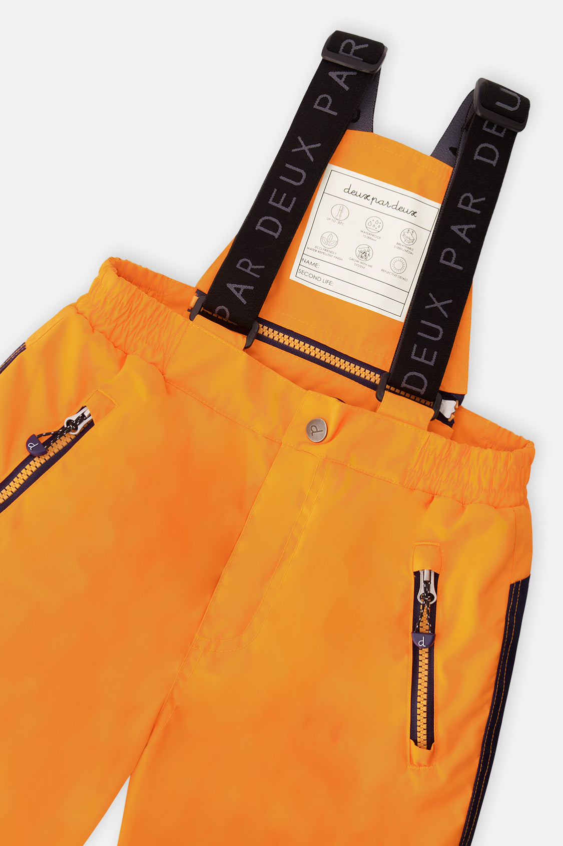 Deux par Deux Two Piece Play Snowsuit Navy Blue And Orange With Orange Pants