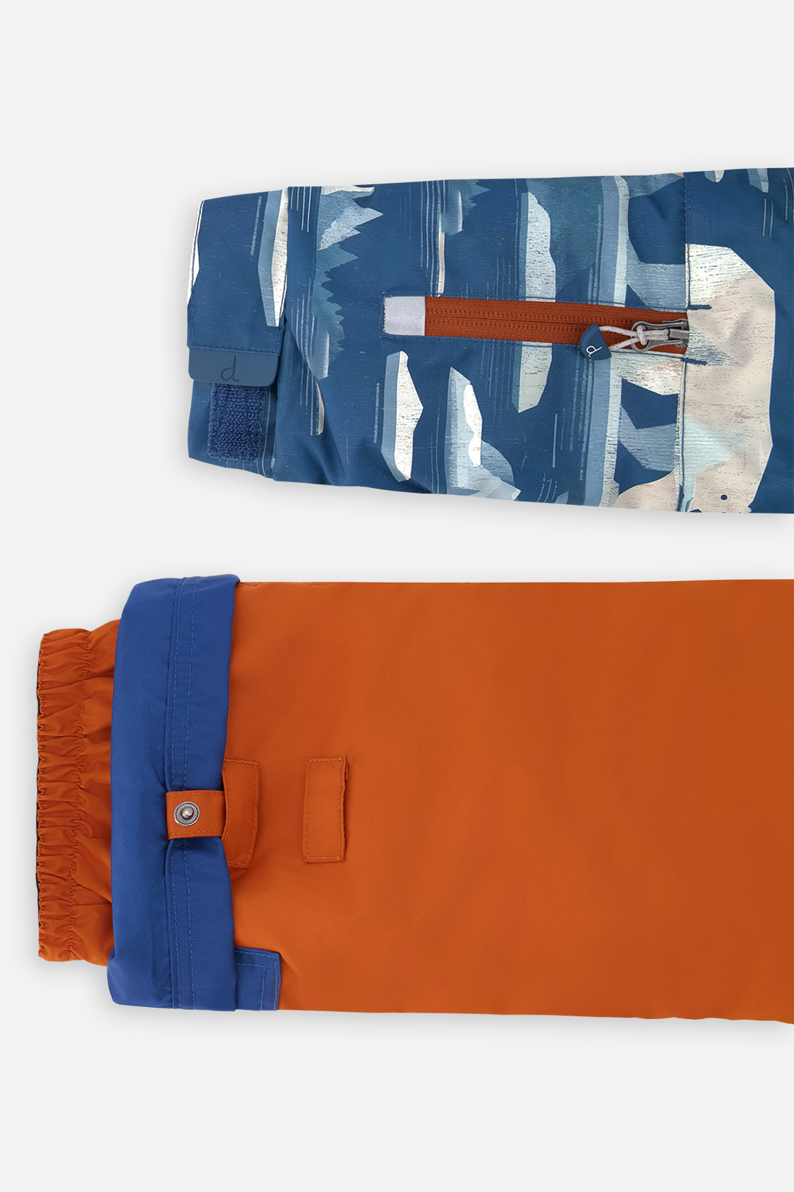 Deux par Deux Two Piece Play Snowsuit Blue Bear Print With Rust Pants