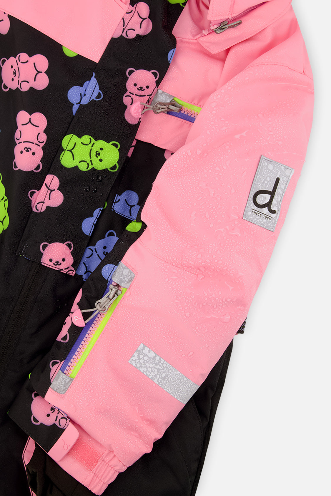 Deux par Deux pink and black gummy bear one-piece PLAY snowsuit, product photo 4