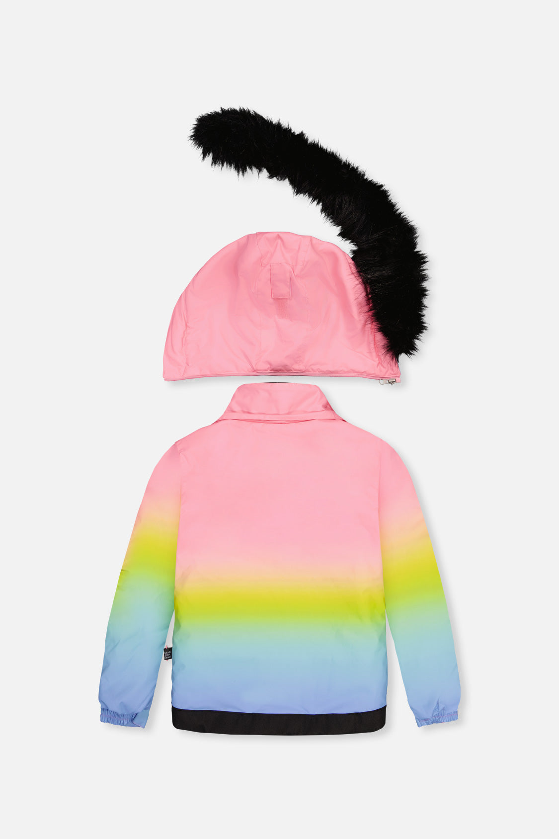 Deux par Deux girls' PLAY two-piece snowsuit in Multicolor Gradient with gummy-bear print pants, additional product view
