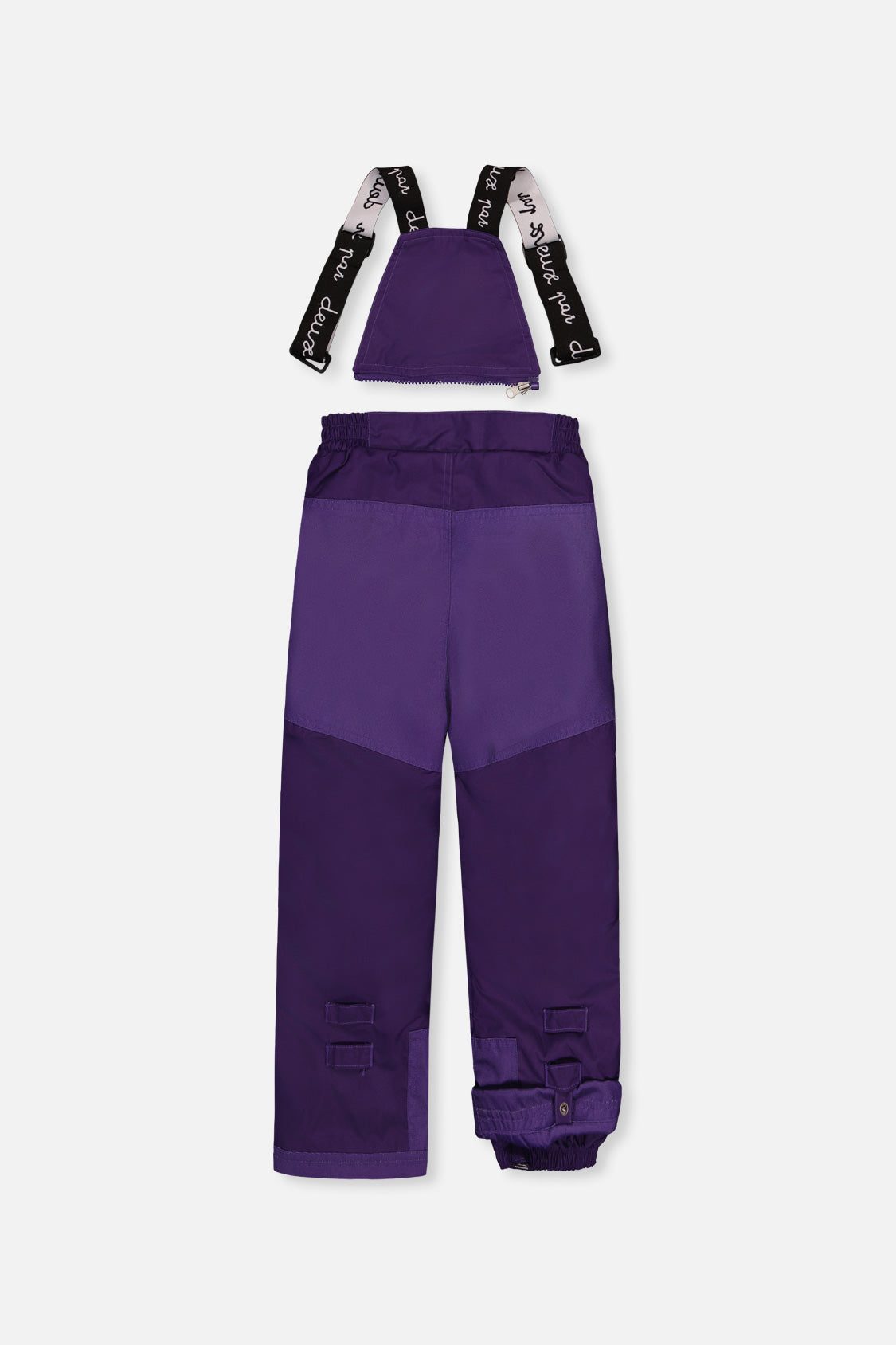 Deux par Deux girls' PLAY snowsuit with pink mini flower jacket and navy snow pants, additional product view