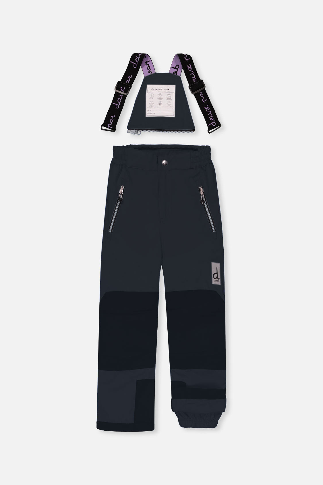 Deux par Deux Two Piece Play Snowsuit Pink Mountain Print With Black Pants