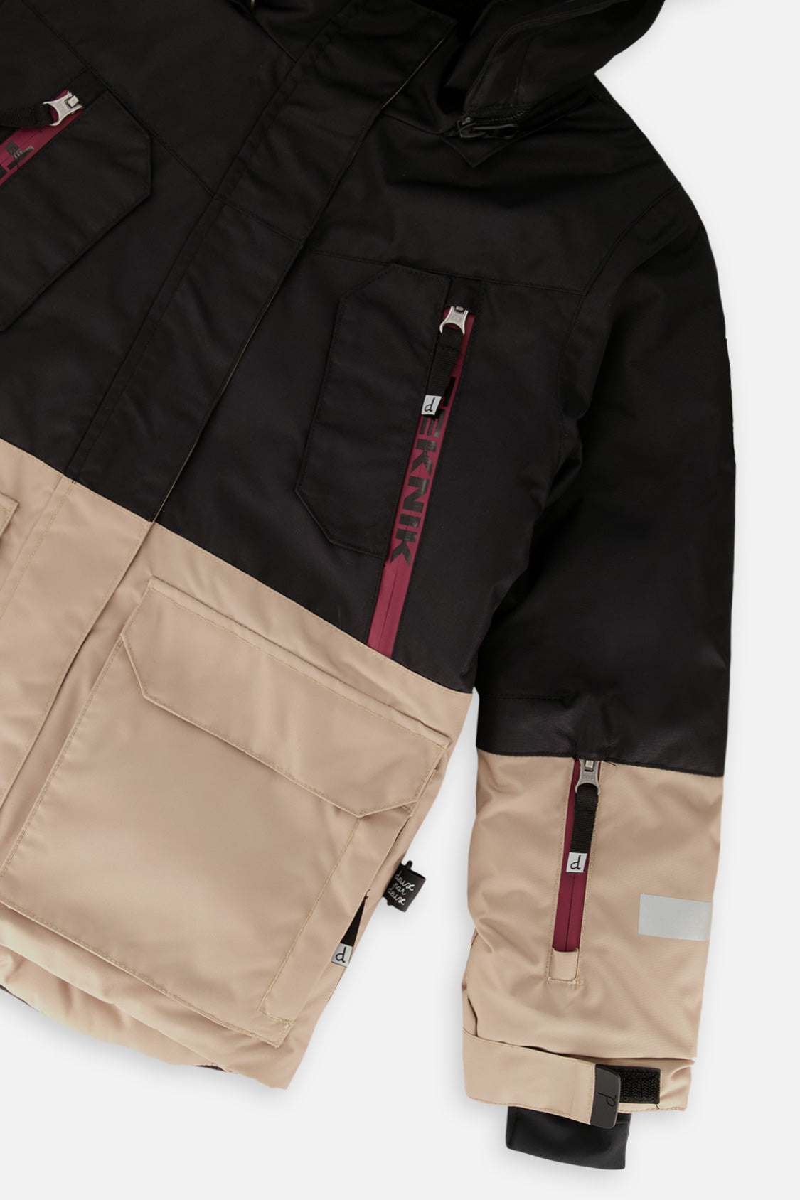 Deux par Deux Two Piece Teknik Snowsuit Black Beige And Burgundy