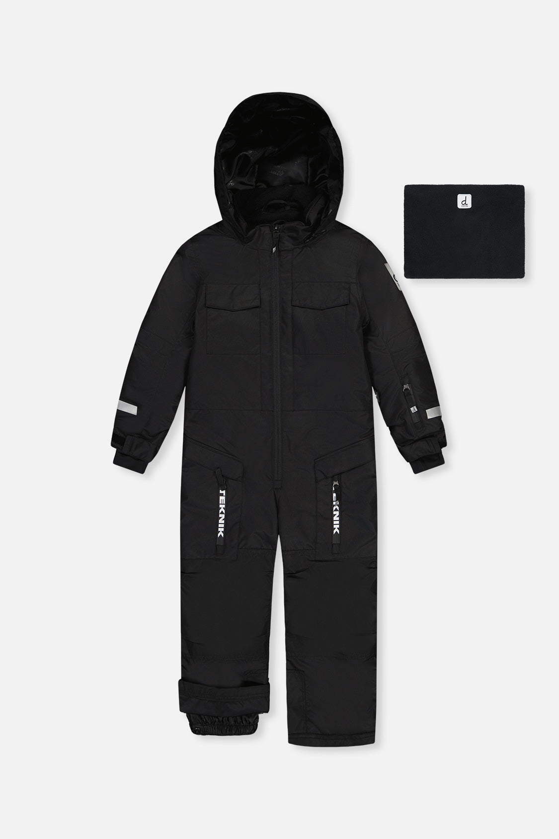 Kids One Piece Teknik Snowsuit Black-0