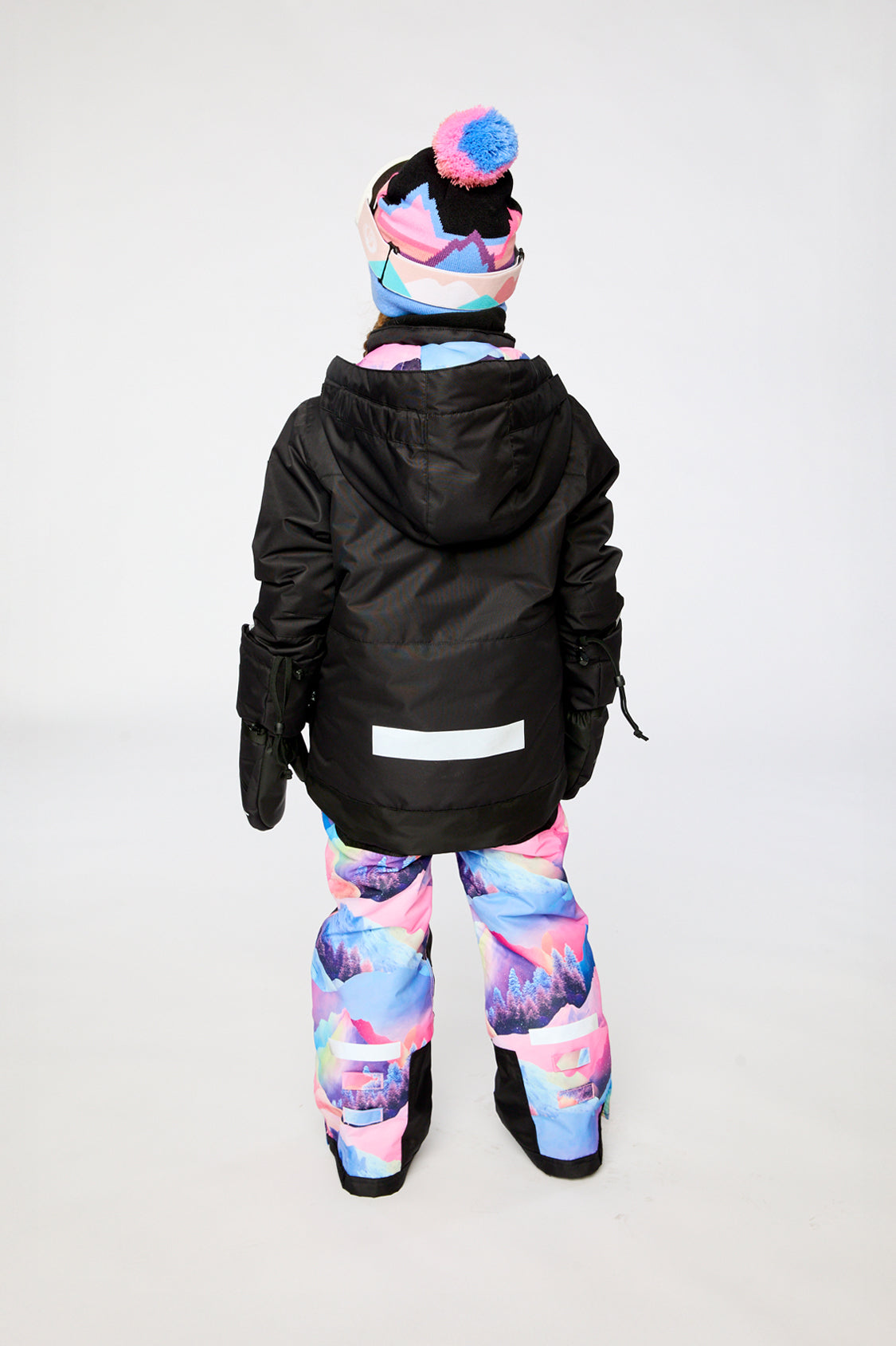 Two Piece Teknik Snowsuit Pink Print With Blue Mountains-3