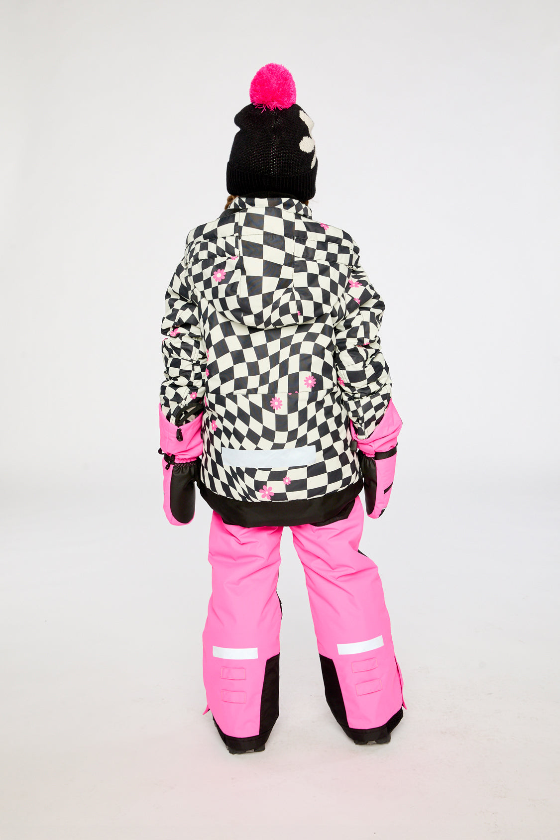 Two Piece Teknik Snowsuit Bright Pink And Checkered-3