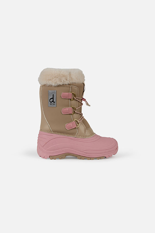 Winter Boots With Removable Lining Pale Dusty Pink-1