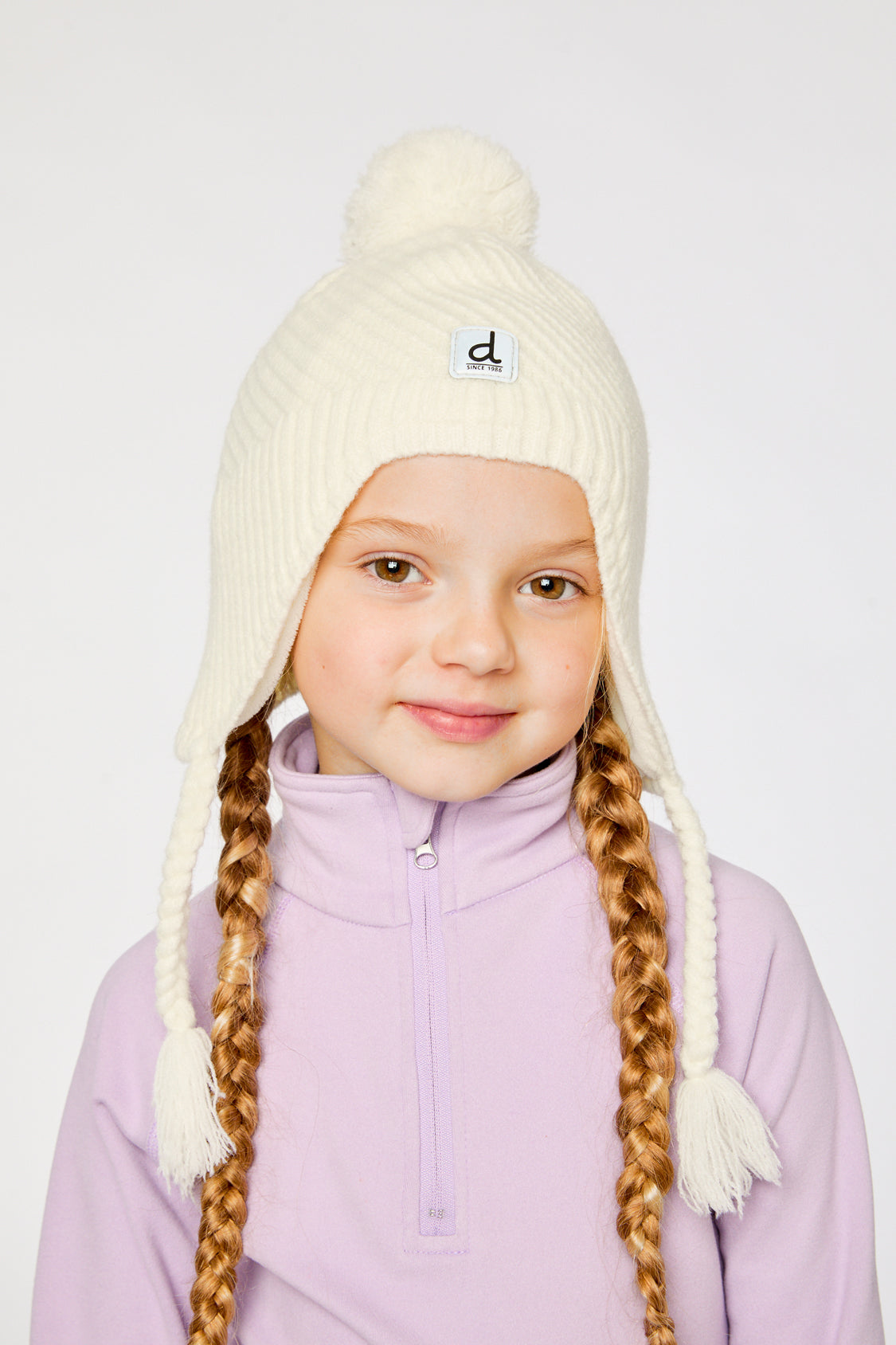 Winter Peruvian Knit Hat With Pompom Off-White-1