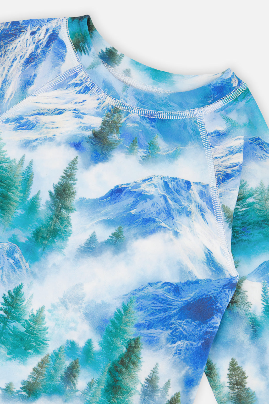 Deux par Deux boys' thermal base layer set in blue mountain print – alternate view
