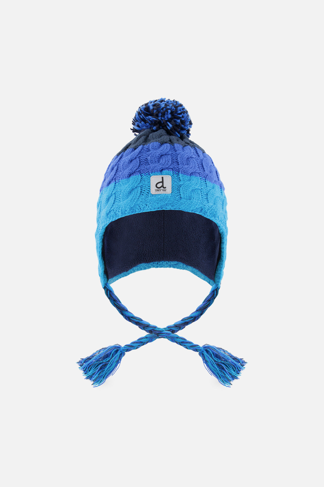 Winter Peruvian Knit Hat With Pompom Dark Blue-0