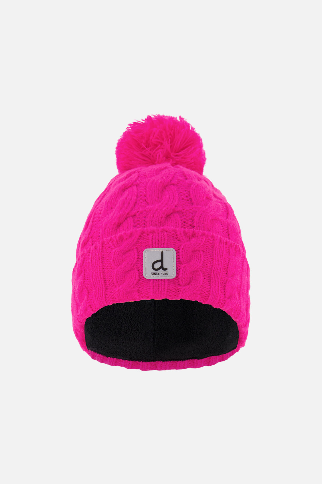 Winter Knit Hat With Pompom Bright Pink-0