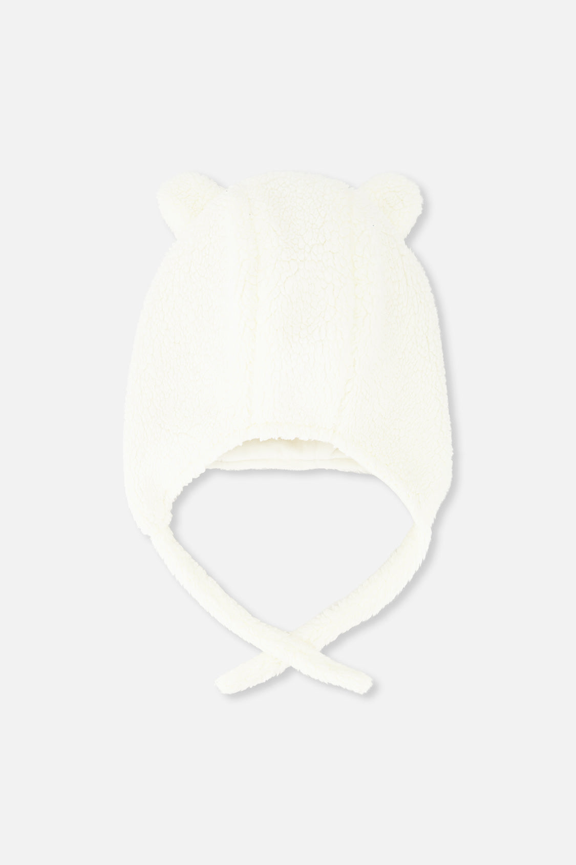 Baby Winter Sherpa Hat With Ear Flaps And Ears Off-White-2