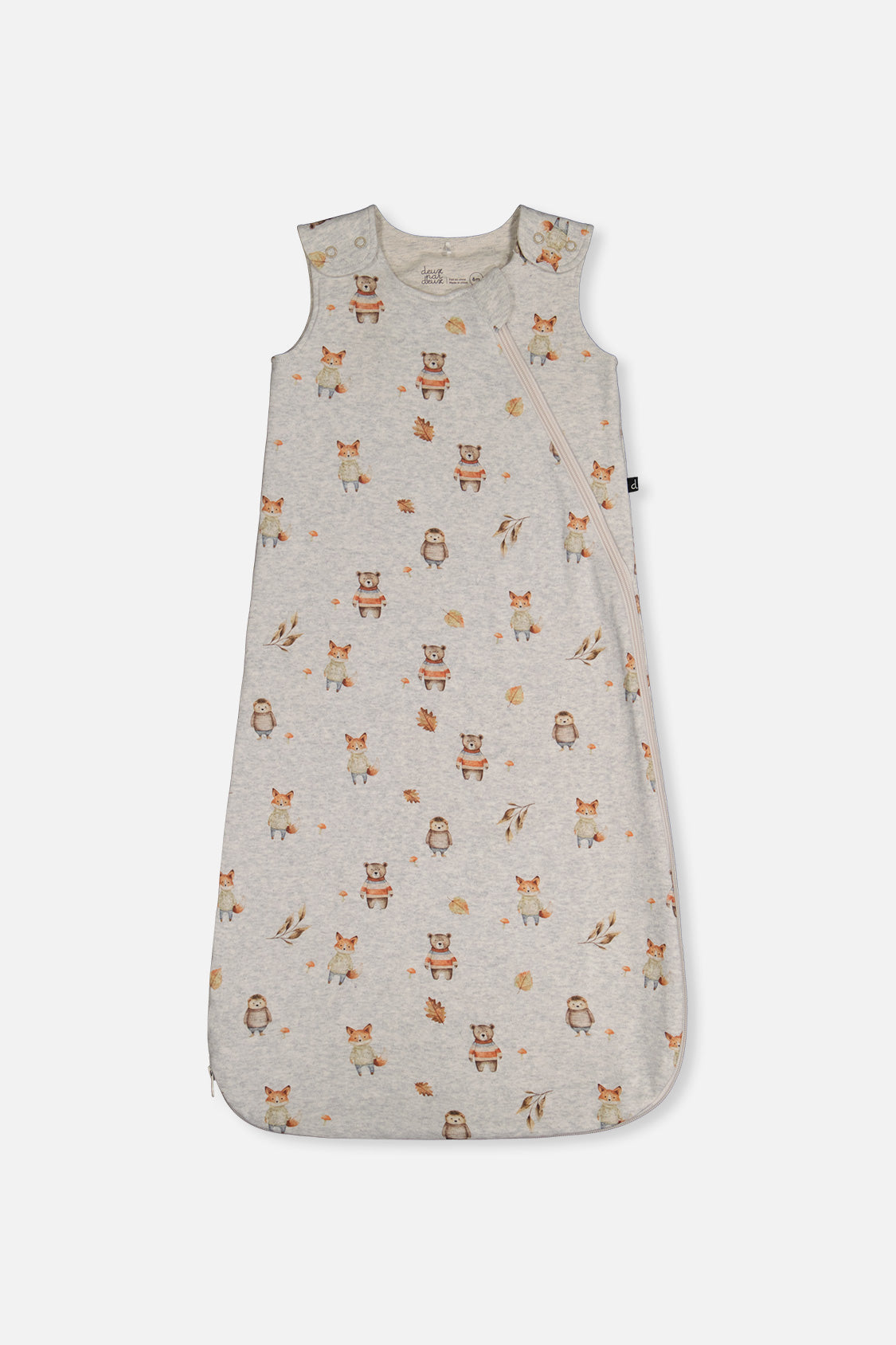 Organic Cotton Sleep Sack Beige Animal Print-0
