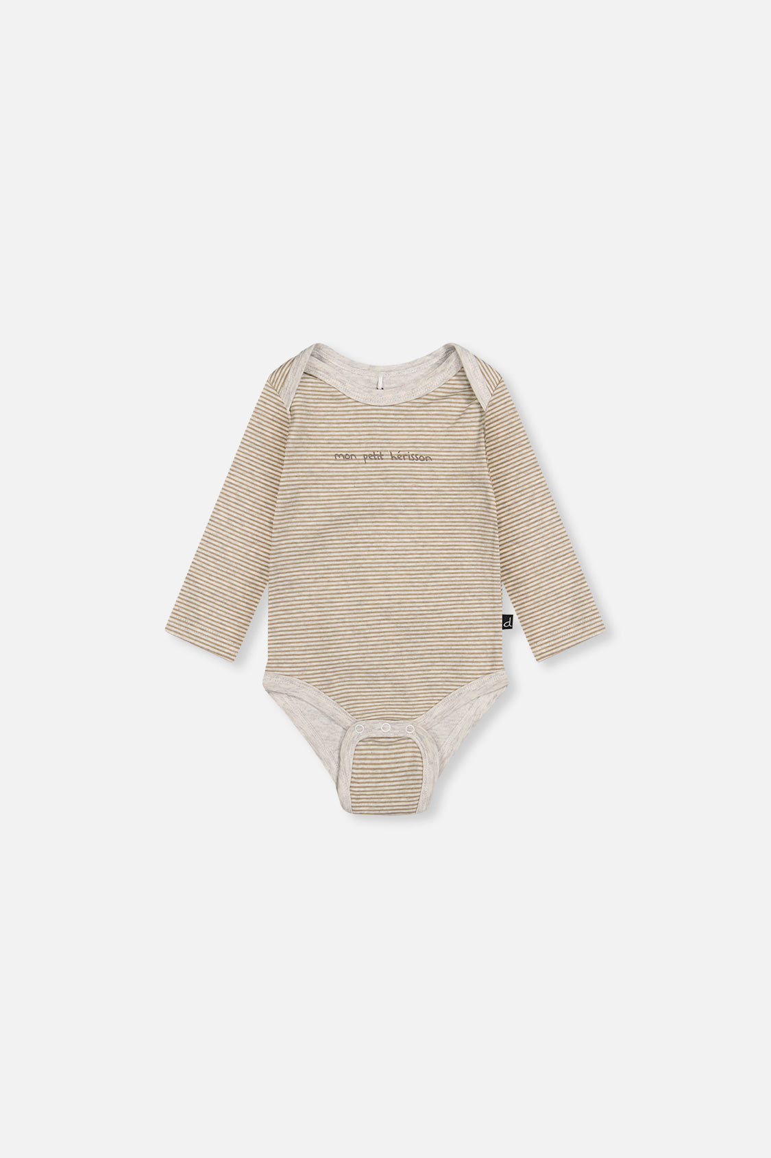 Organic Cotton Onesie Brown And White Stripes-1
