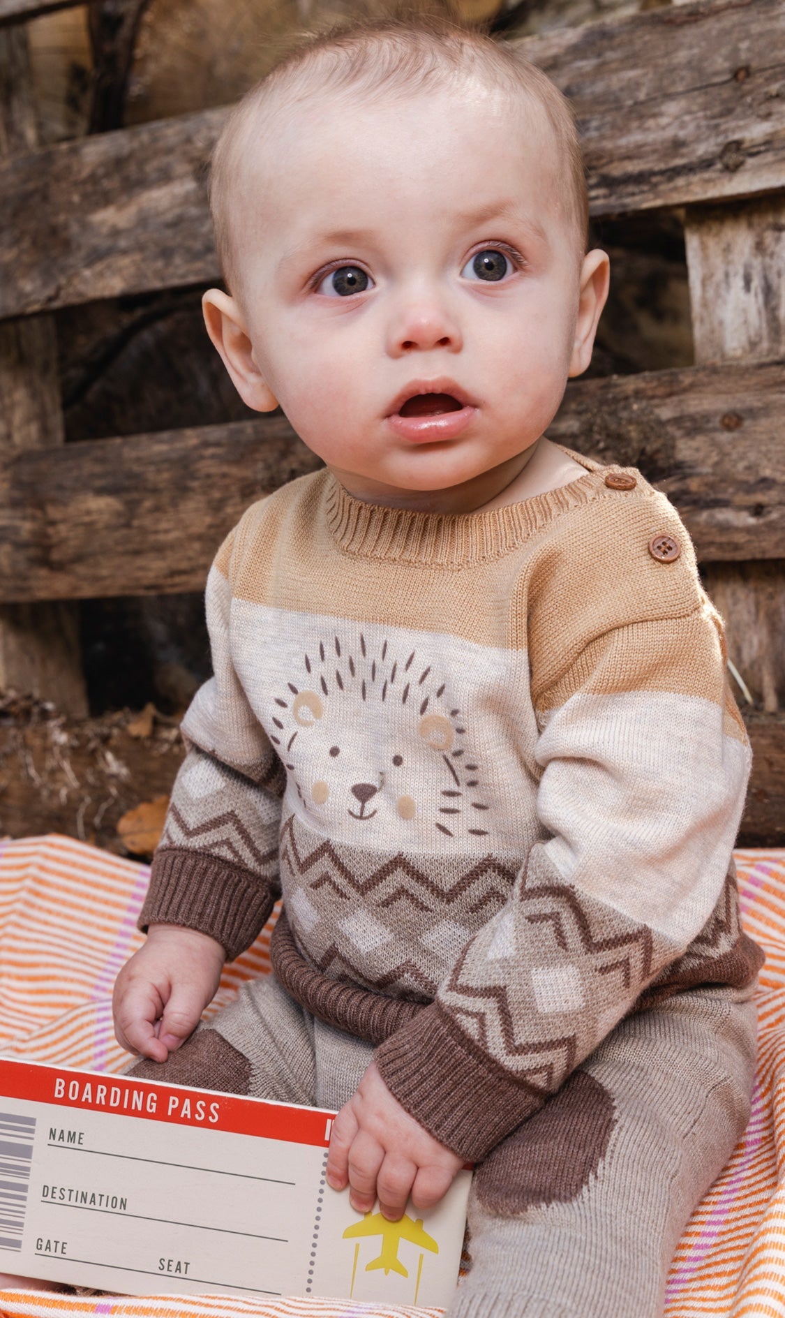 Knitted Sweater And Pants Set Brown Cinnamon-1