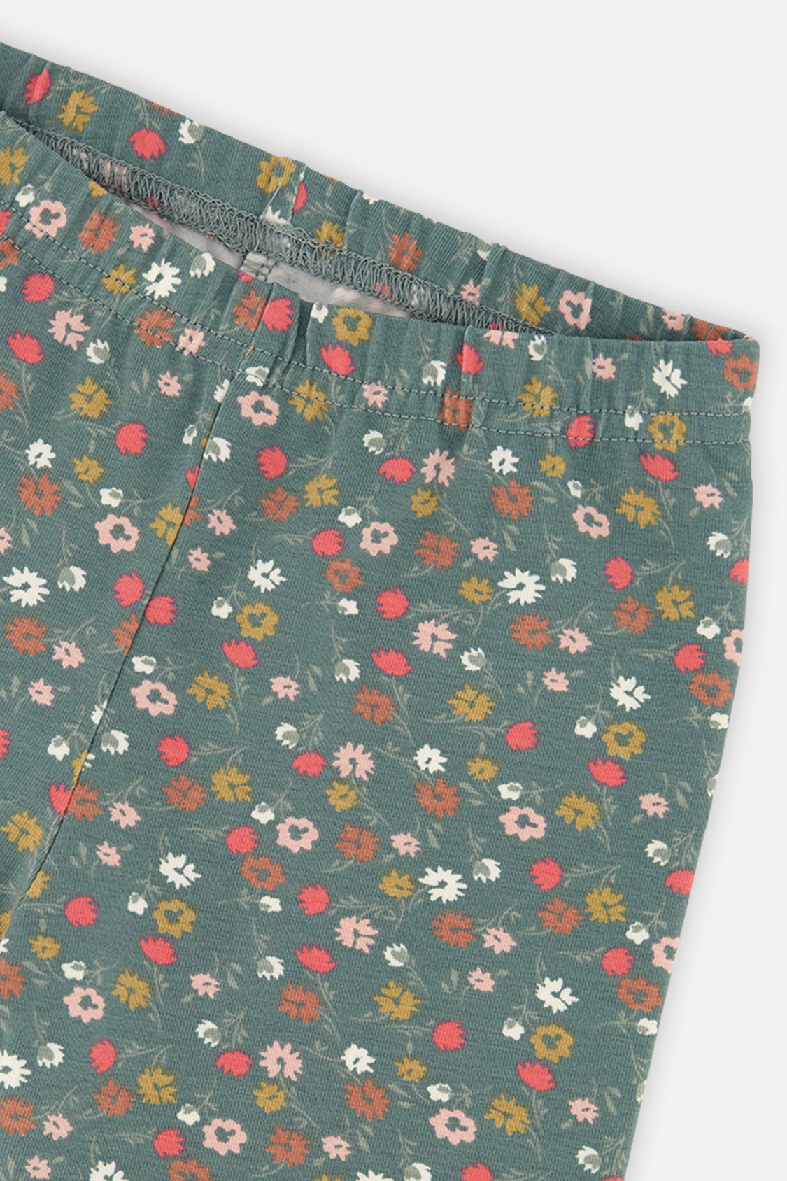 Deux par Deux Organic Cotton Leggings Green Floral Print