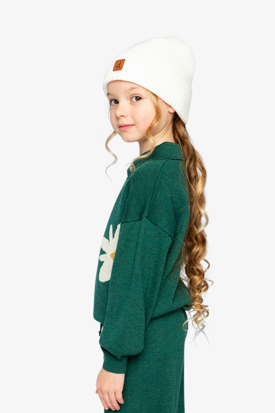 Deux par Deux Knitted Sweater Jasper Printed Green