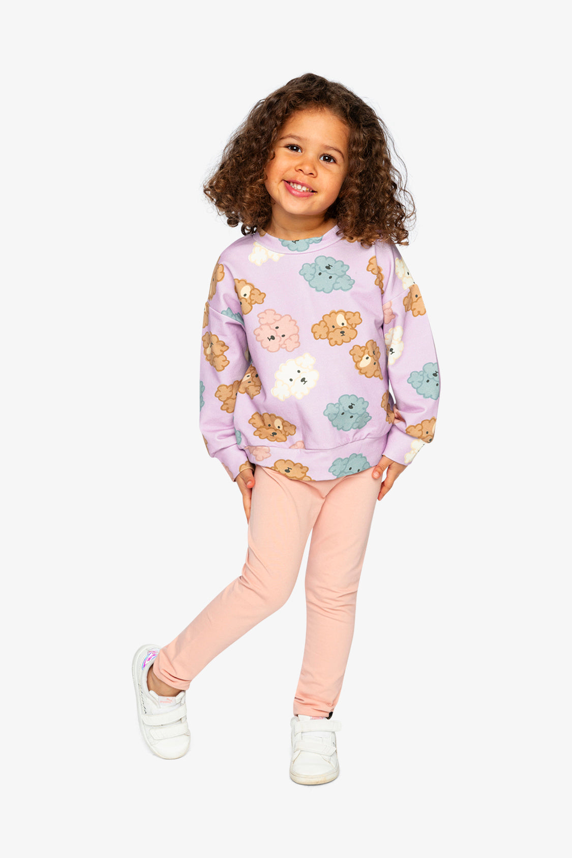 Printed Sweatshirt Purple Poodle Print-4